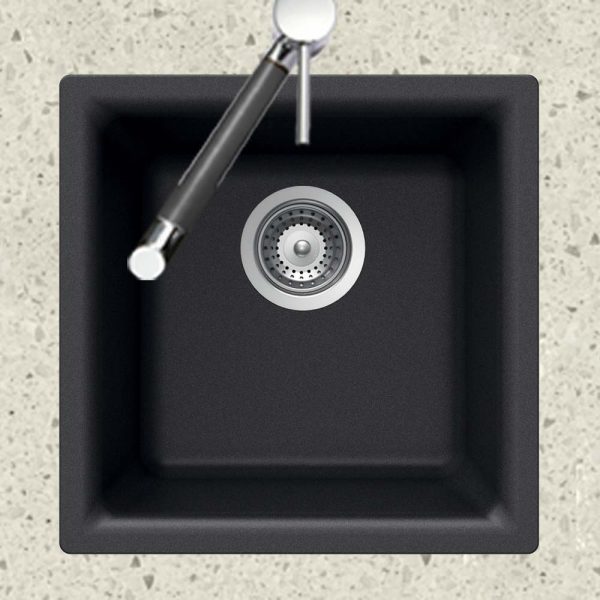 Houzer Quartztone 16" Granite Composite Dual Mount Single Bowl Bar Sink