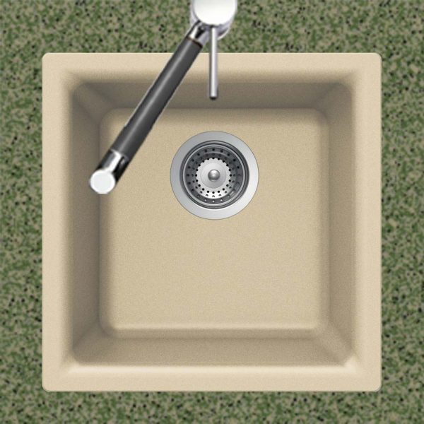 Houzer Quartztone 16" Granite Composite Dual Mount Single Bowl Bar Sink