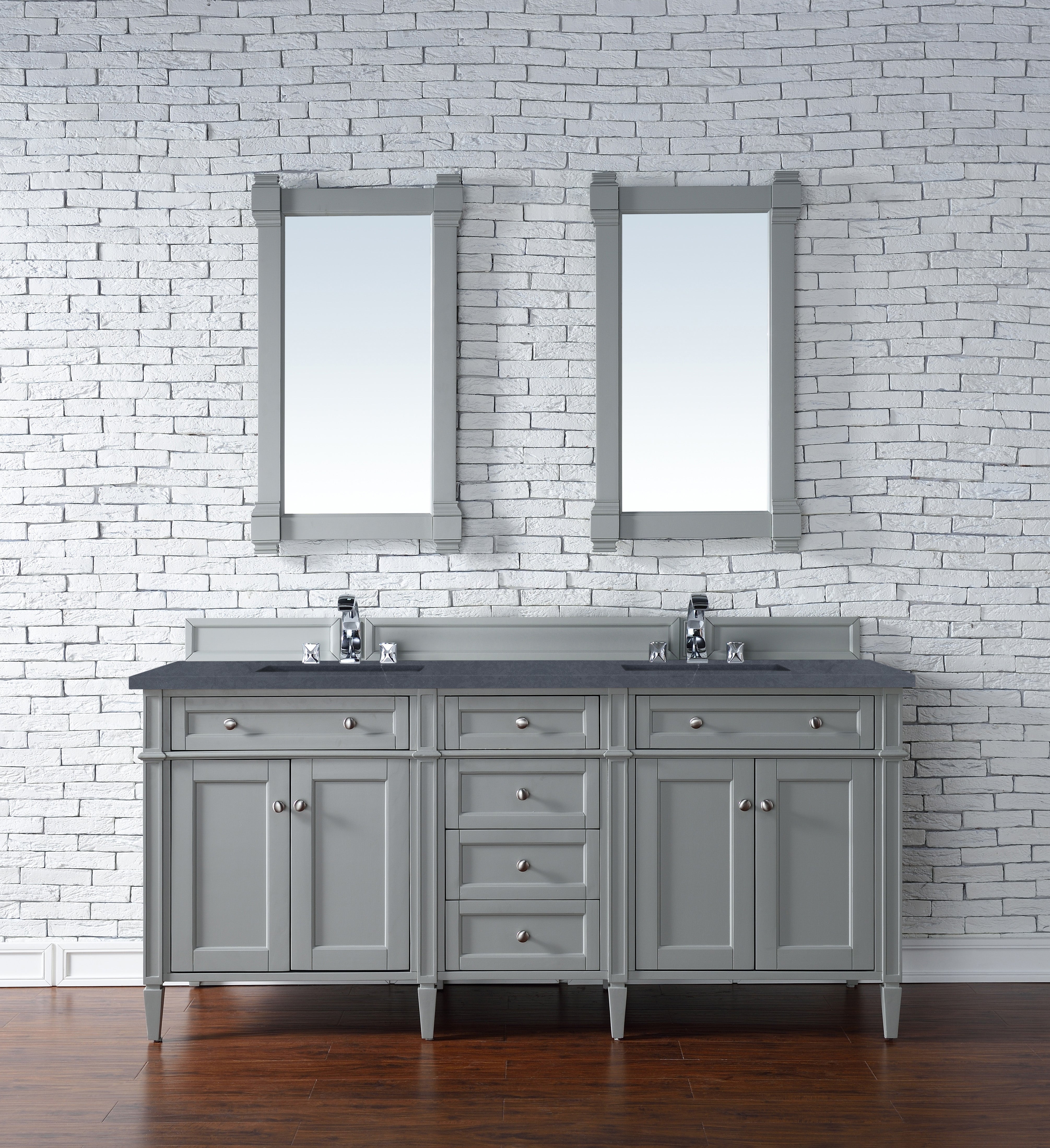James Martin Brittany 72" Double Vanity in Urban Gray with 3cm Countertop