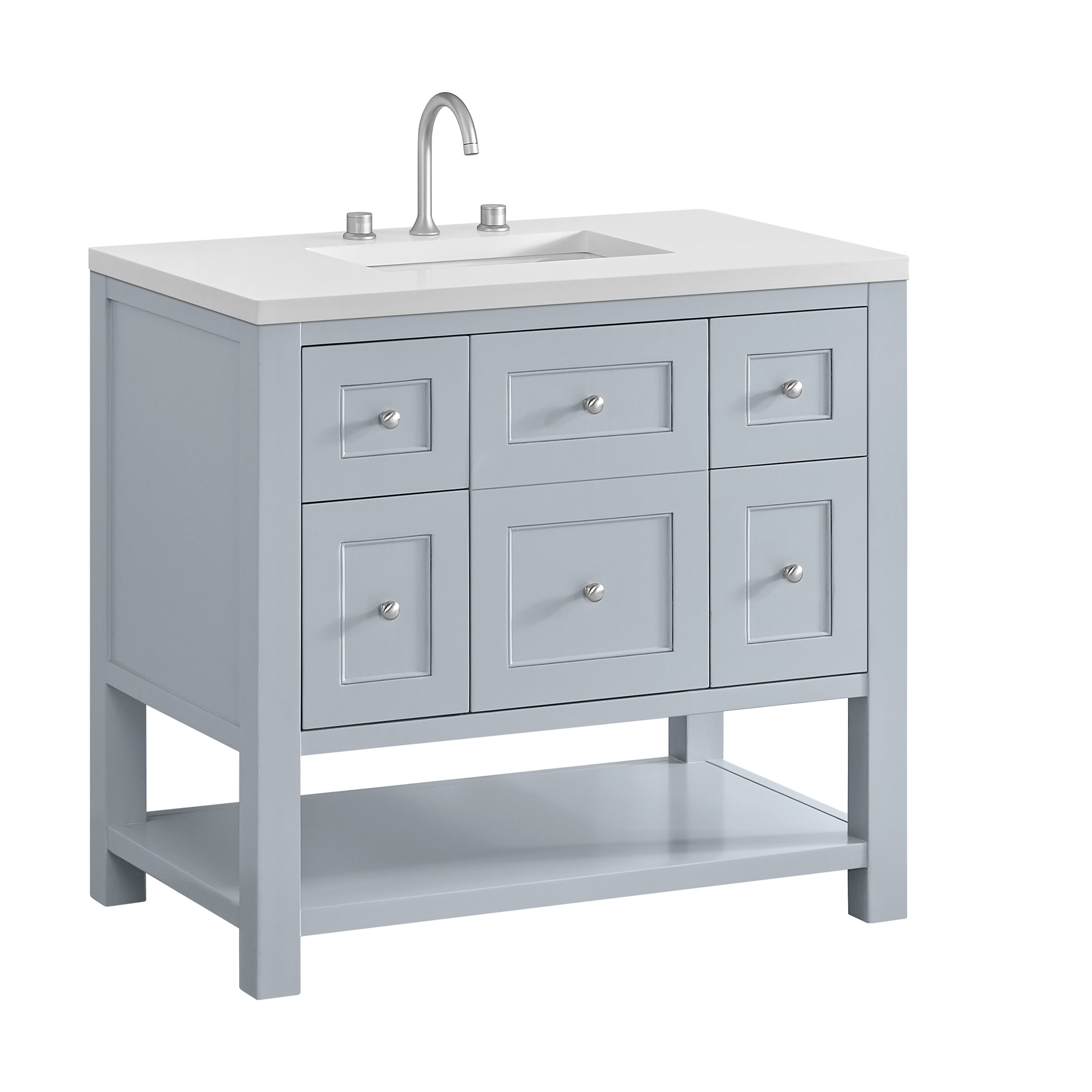 James Martin Breckenridge 36" Single in Serenity Blue with 3cm Countertop