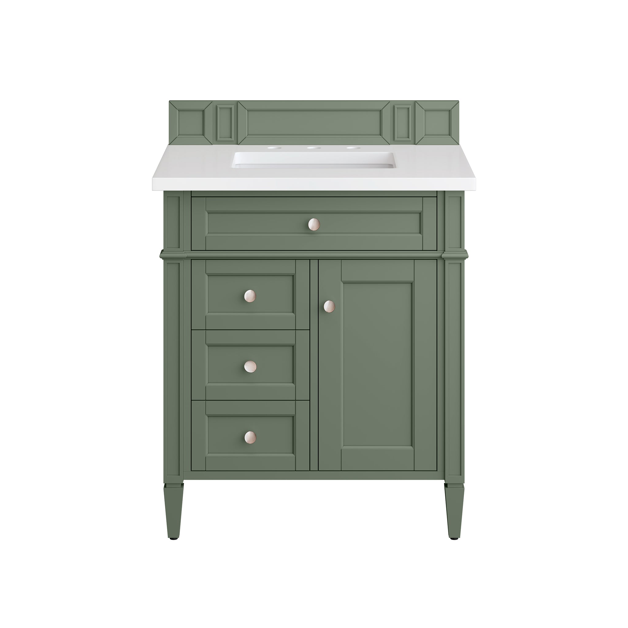 James Martin Brittany 30" Single Vanity in Smokey Celadon with 3cm Countertop