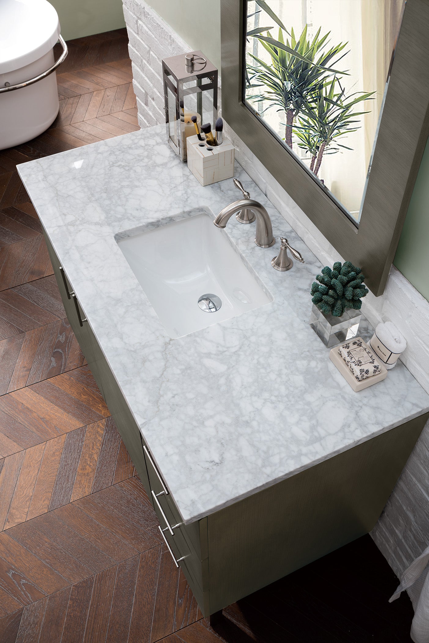 James Martin Metropolitan 48" Single Vanity in Silver Oak with 3cm Countertop