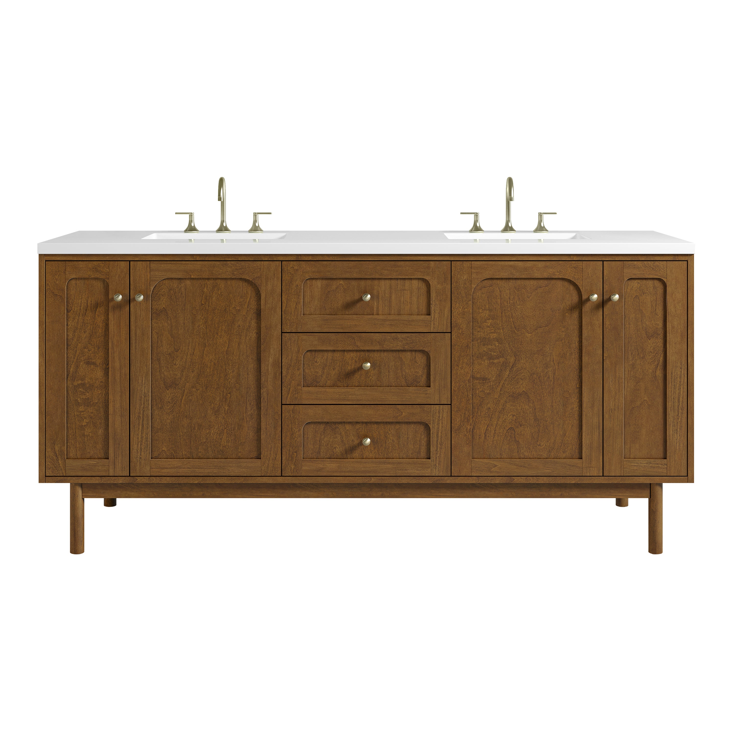 James Martin Laurent 72" Double Vanity in Honey Oak with 3cm Countertop