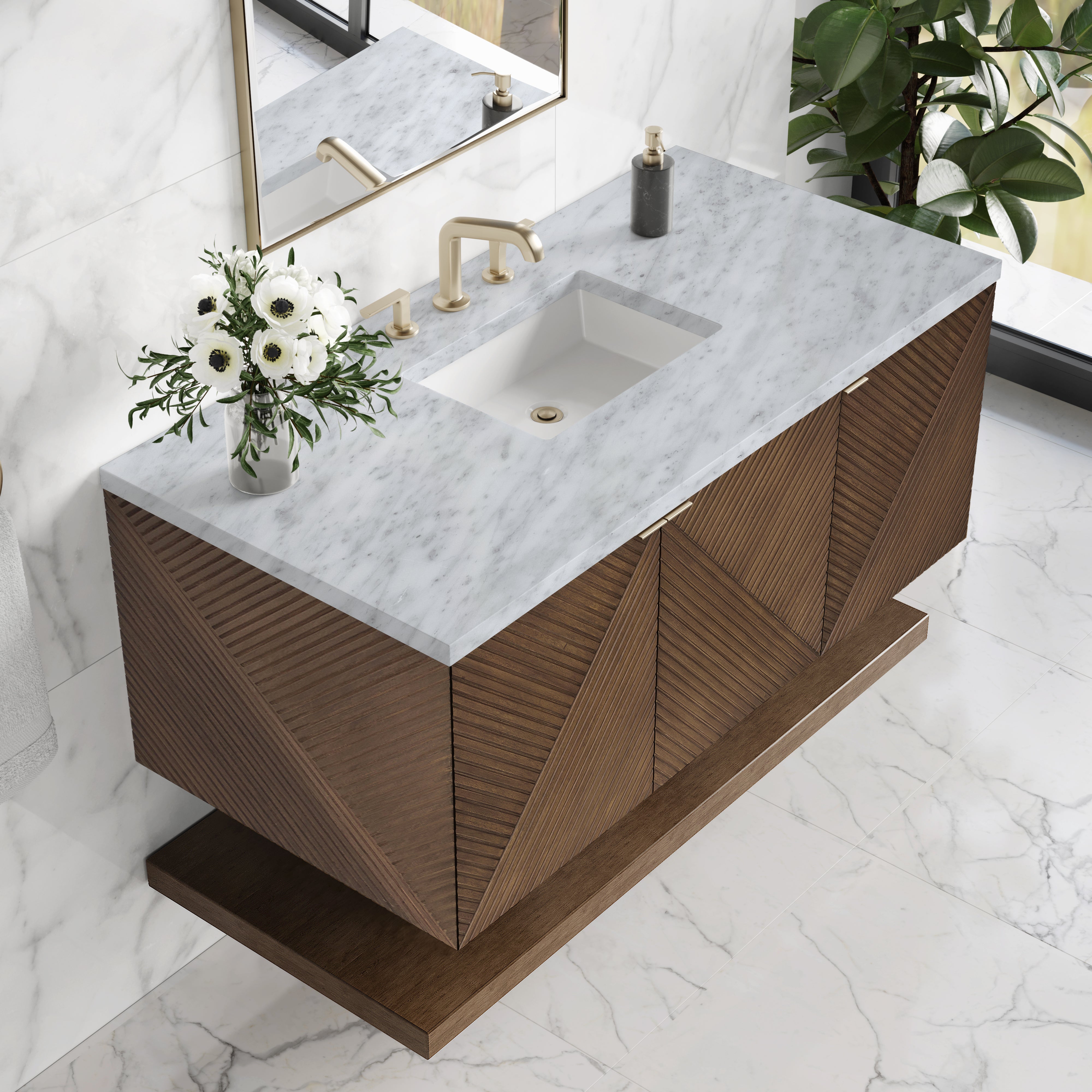 James Martin Marcello 48" Single Vanity in Chestnut with 3cm Countertop