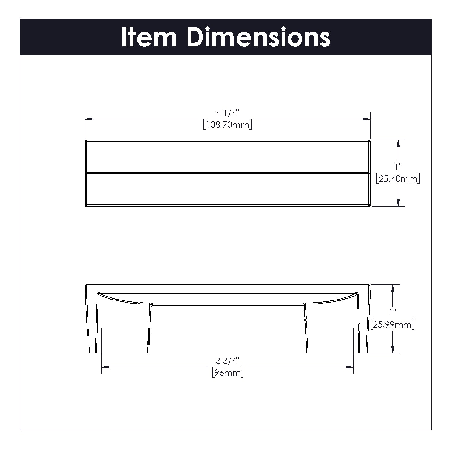Belwith 3-3/4 Inch (96mm) Center to Center Avenue Pull (B076089)