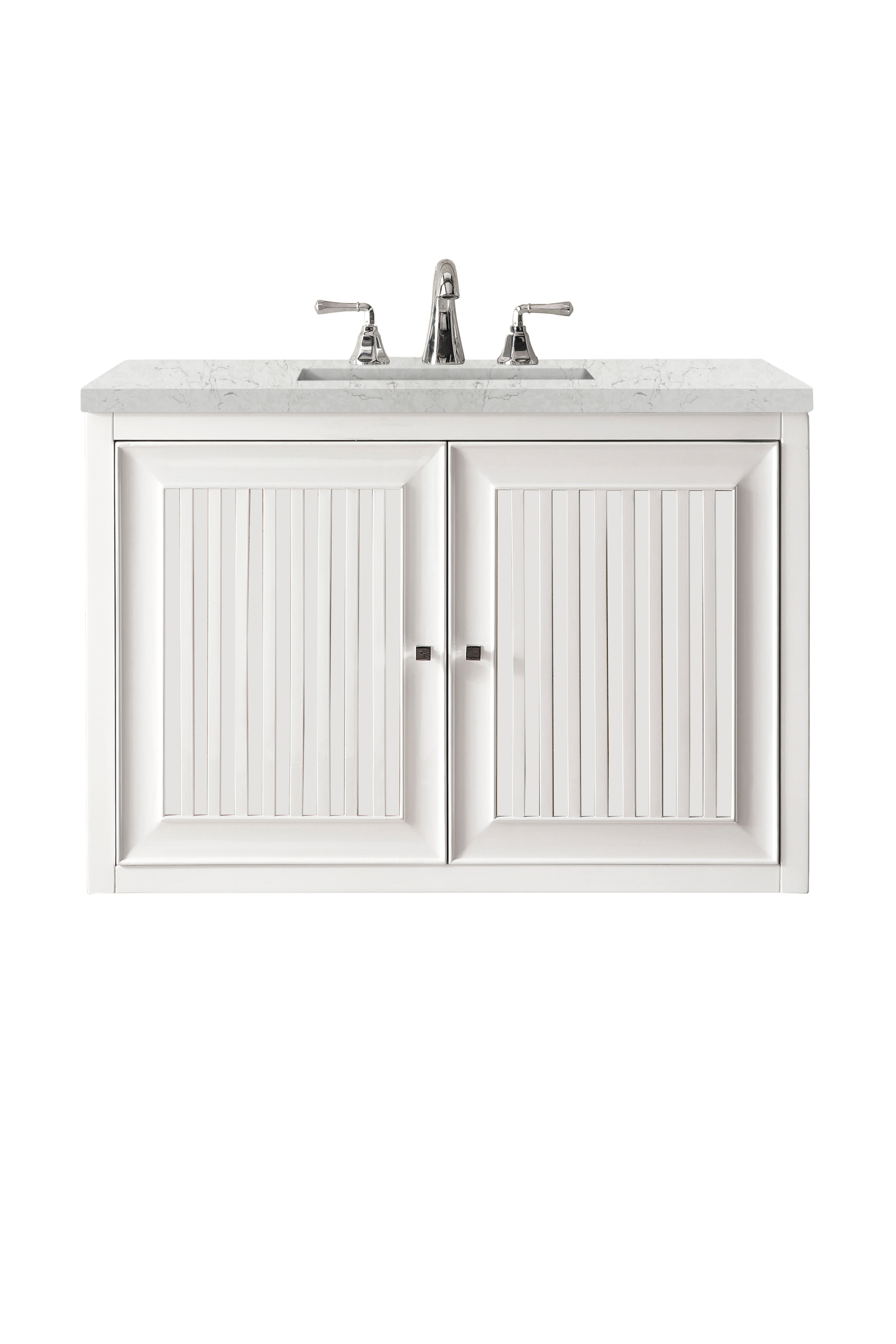 James Martin Athens 30" Single Vanity in Glossy White with 3cm Countertop