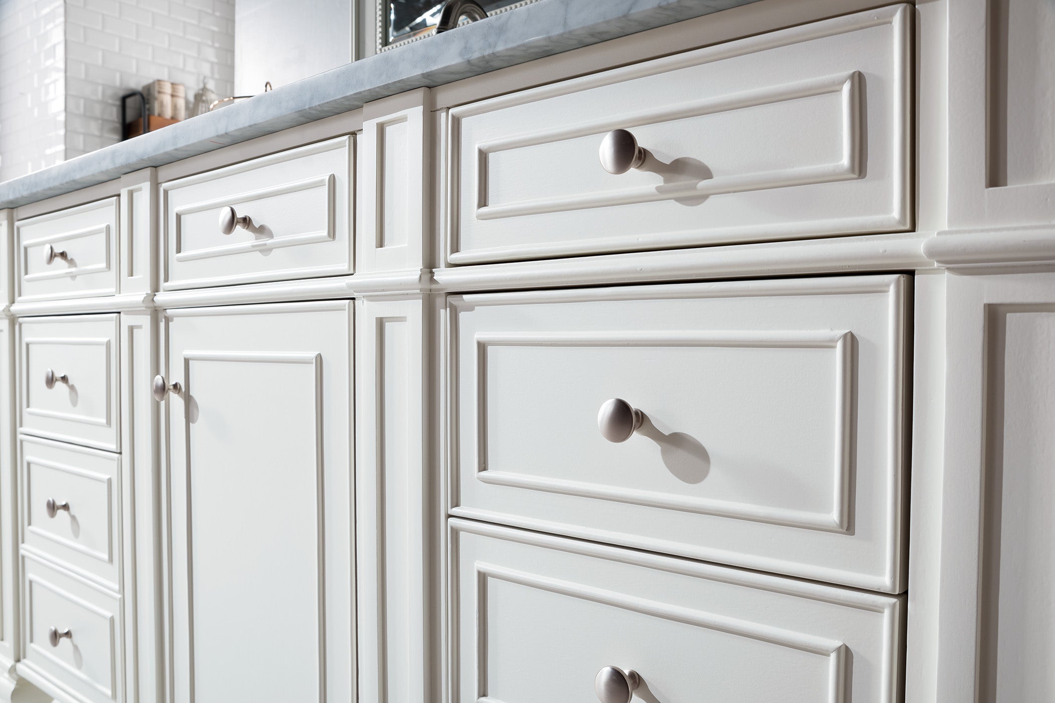 James Martin Bristol 60" Single Vanity in Bright White with 3cm Countertop