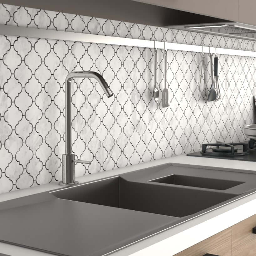 Casablanca Alicha White Marble Mosaic Polished