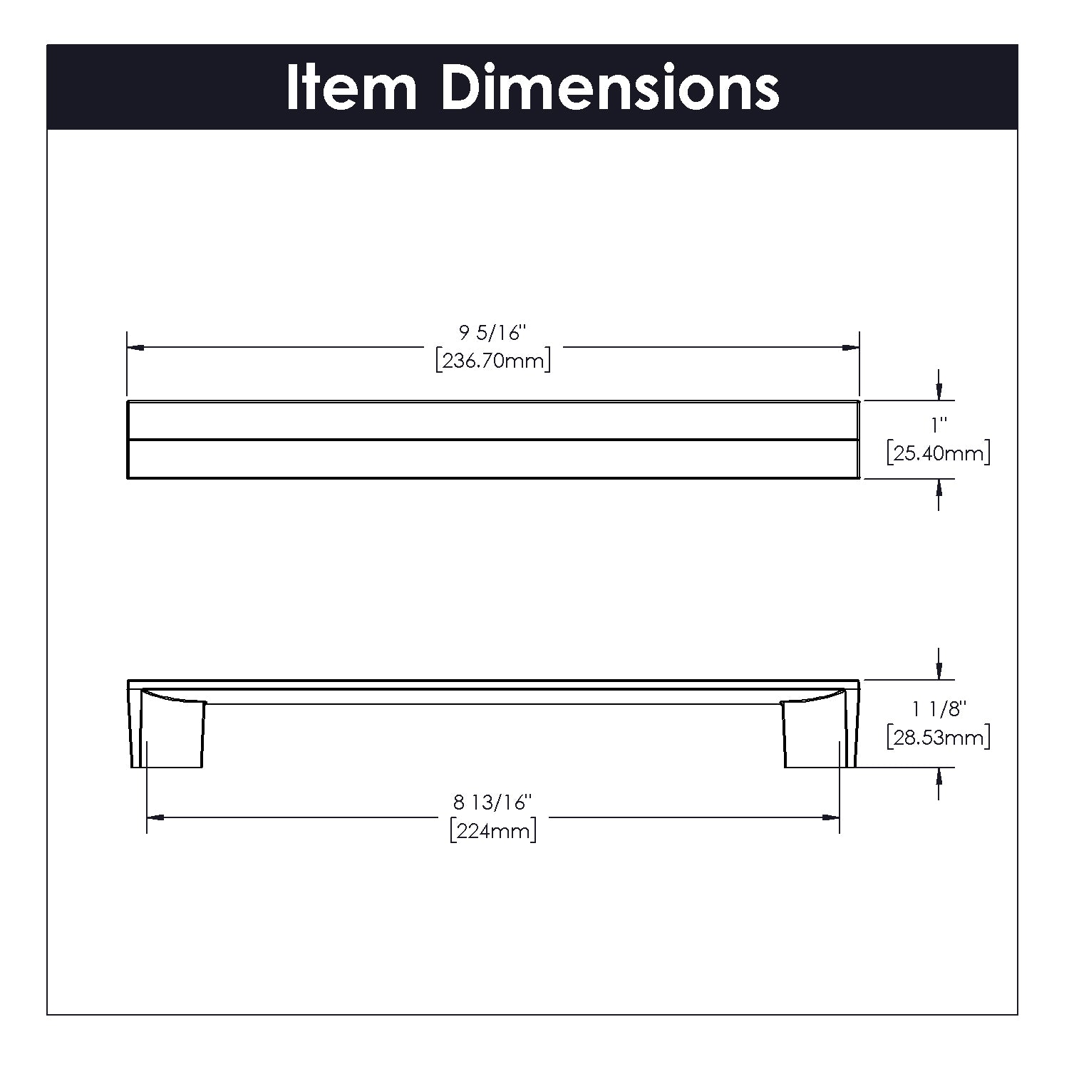 Belwith 8-13/16 Inch (224mm) Center to Center Avenue Pull (B076093)