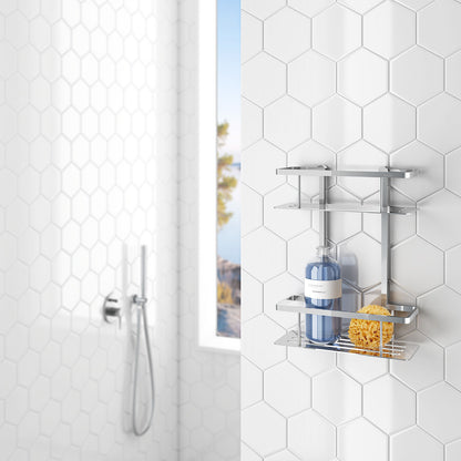 SIDELINE - Shower Basket, Double, Polished Chrome, H 322 mm
