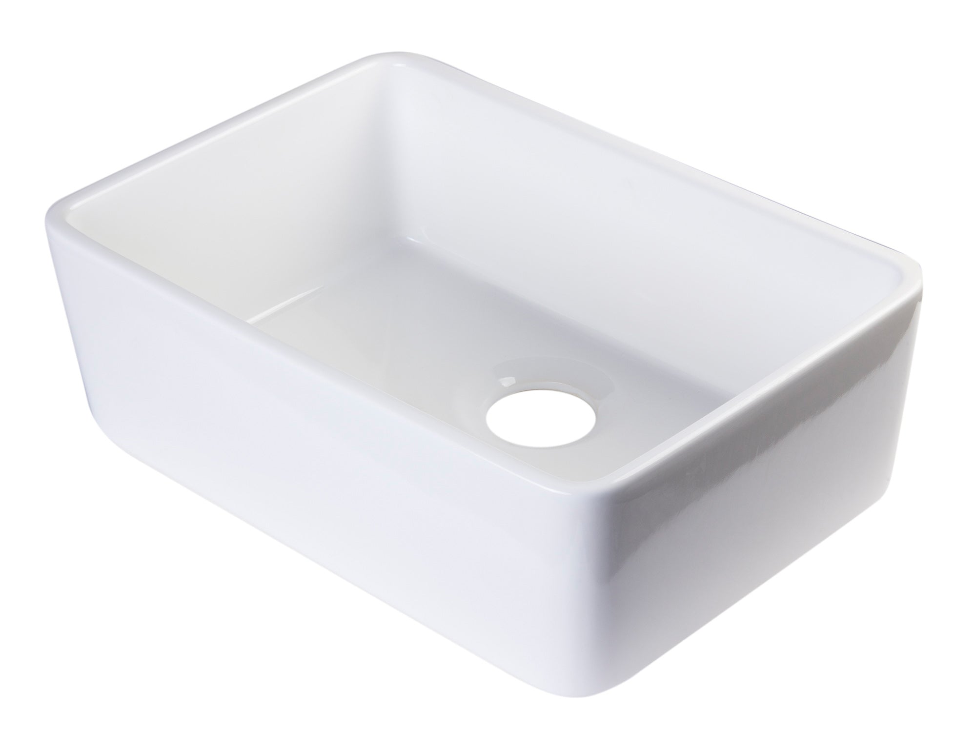 ALFI brand AB503 AB503-W White 23" Smooth Apron Fireclay Single Bowl Farmhouse Kitchen Sink