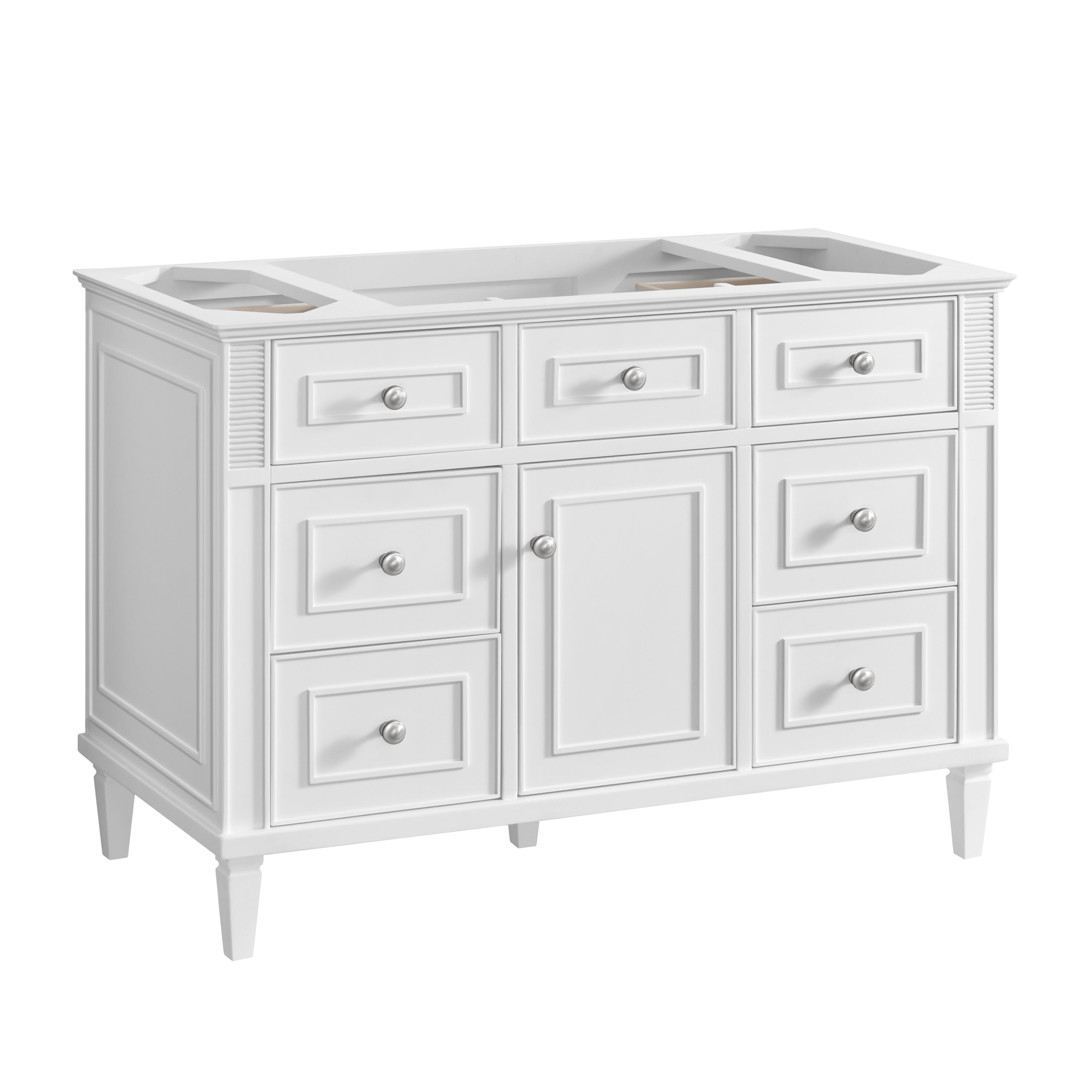 James Martin Lorelai 48" Single Vanity in Bright White with 3cm Countertop and FreePower Wireless Charger