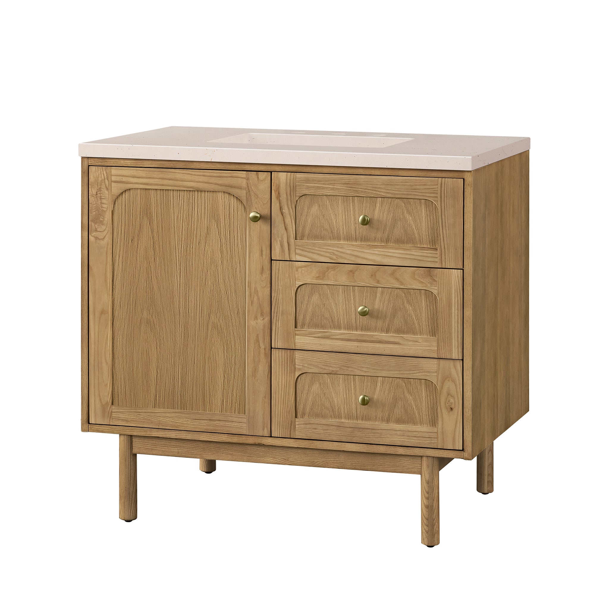 James Martin Laurent 36" Single Vanity in Light Natural Oak with 3cm Countertop