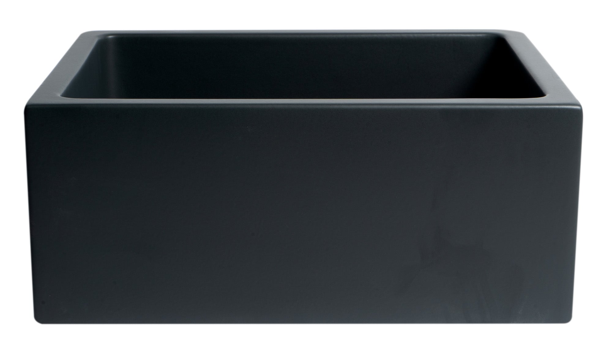 ALFI brand AB2418HS 24" Reversible Smooth / Fluted Single Bowl Fireclay Farm Sink – Biscuit, Black Gloss, Black Matte, White