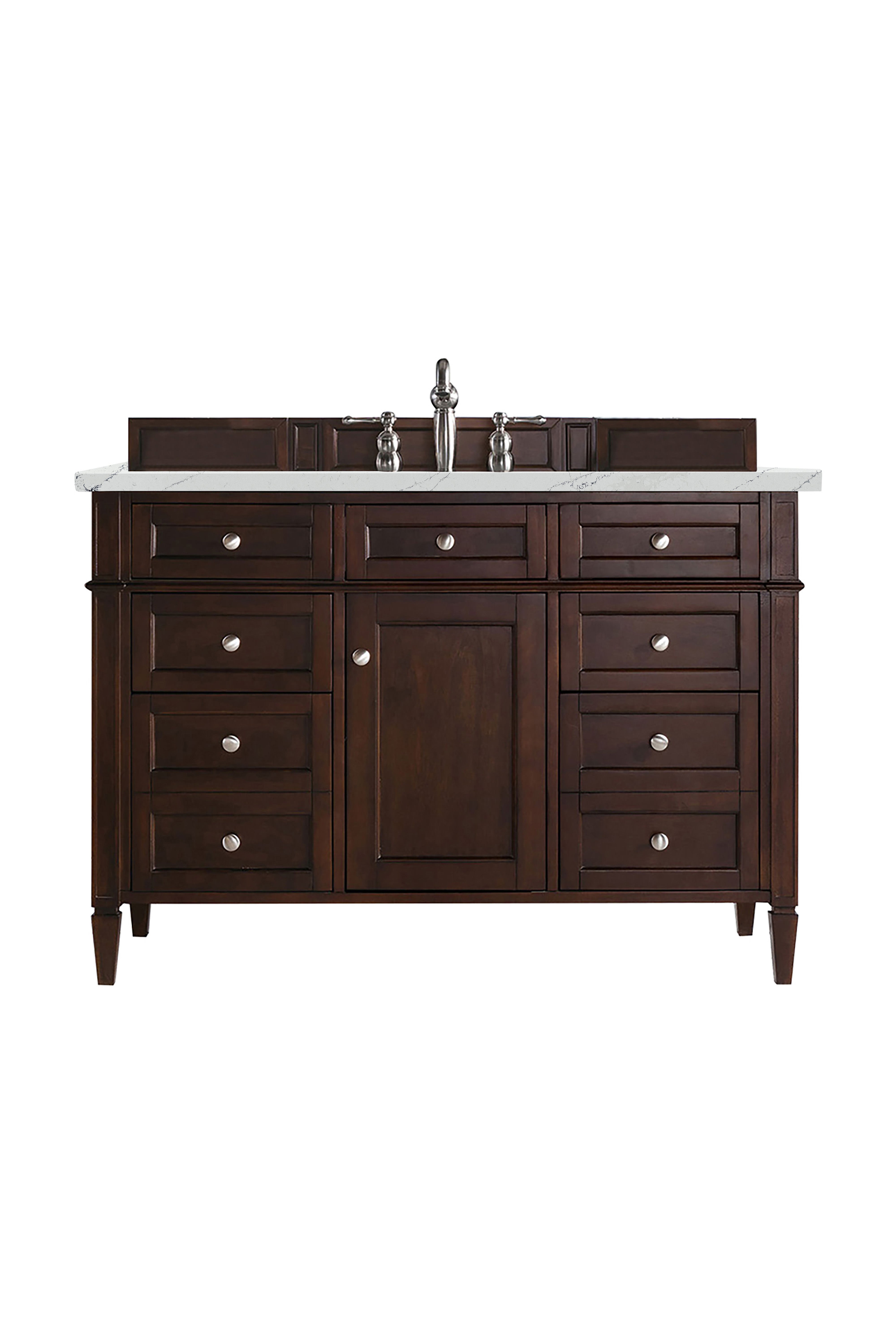 James Martin Brittany 48" Single Vanity in Burnished Mahogany with 3cm Countertop and FreePower Wireless Charger