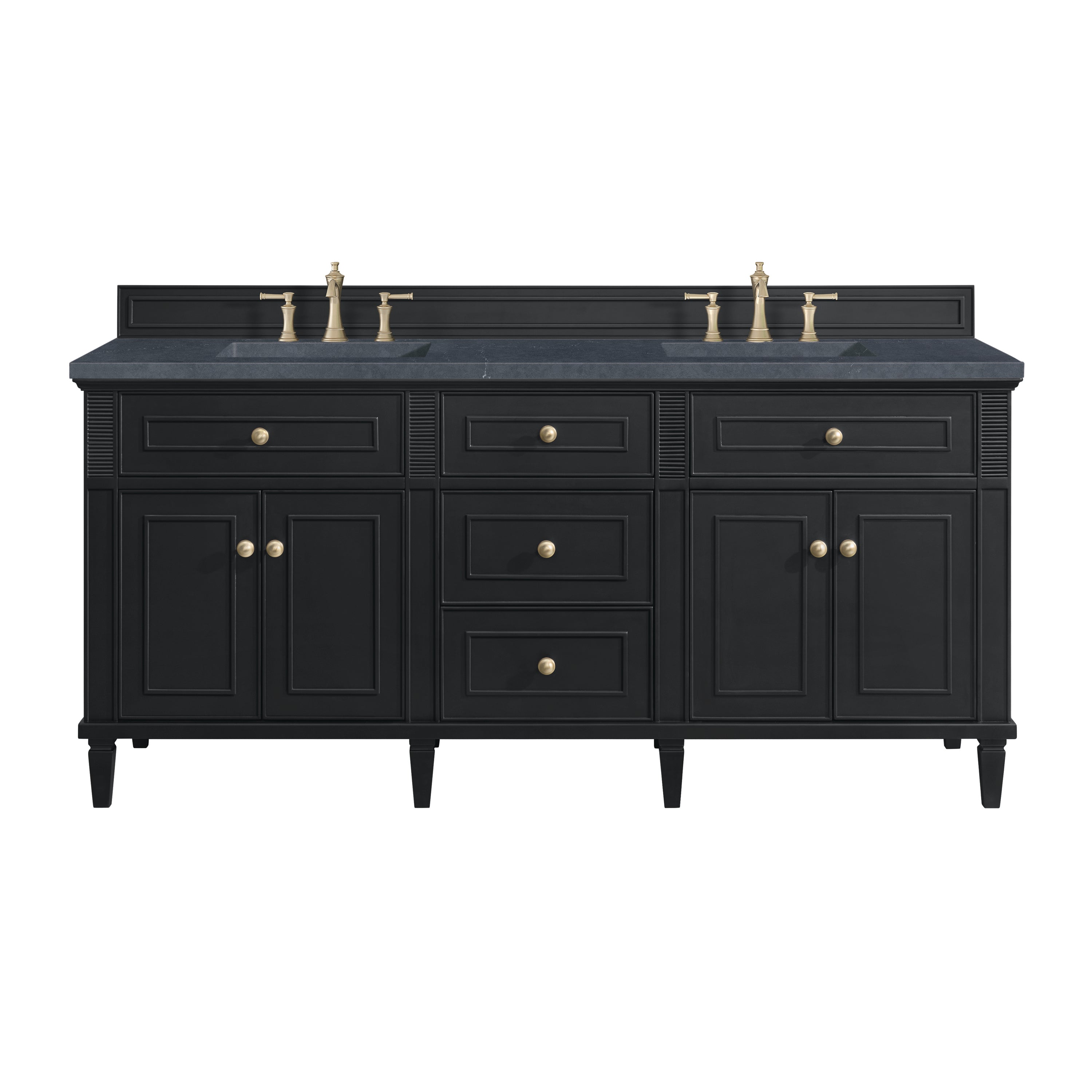 James Martin Lorelai 72" Double Vanity in Black Onyx with 3cm Countertop