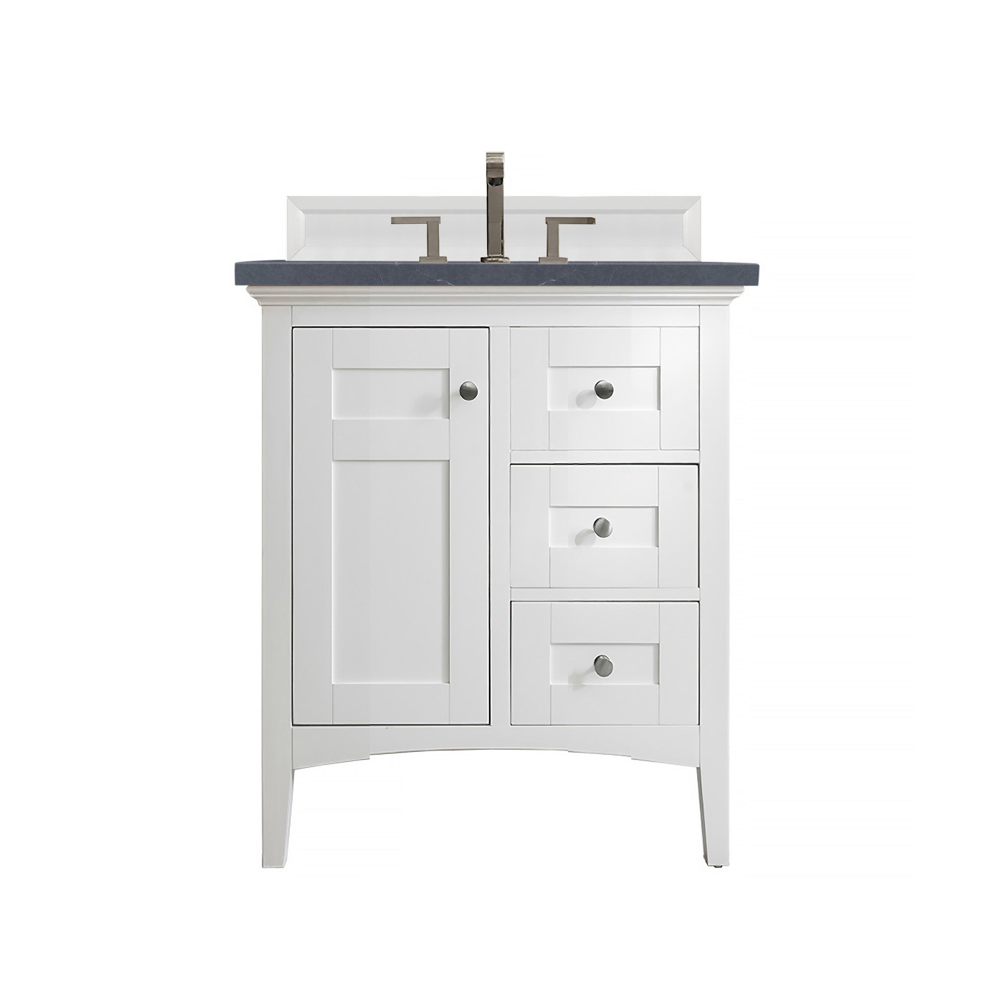 James Martin Palisades 30" Single Vanity in Bright White with 3cm Countertop