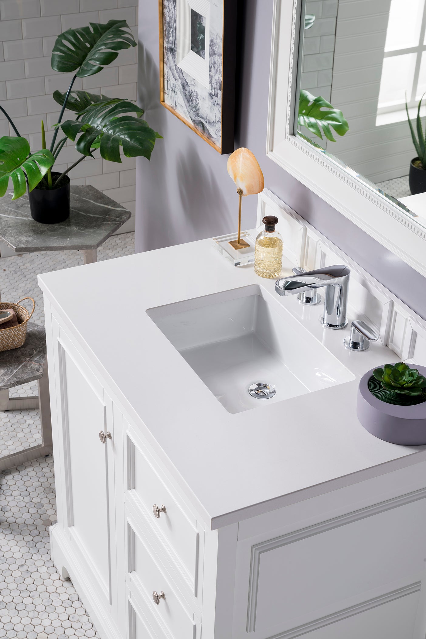 James Martin De Soto 36" Single Vanity in Bright White with 3cm Countertop