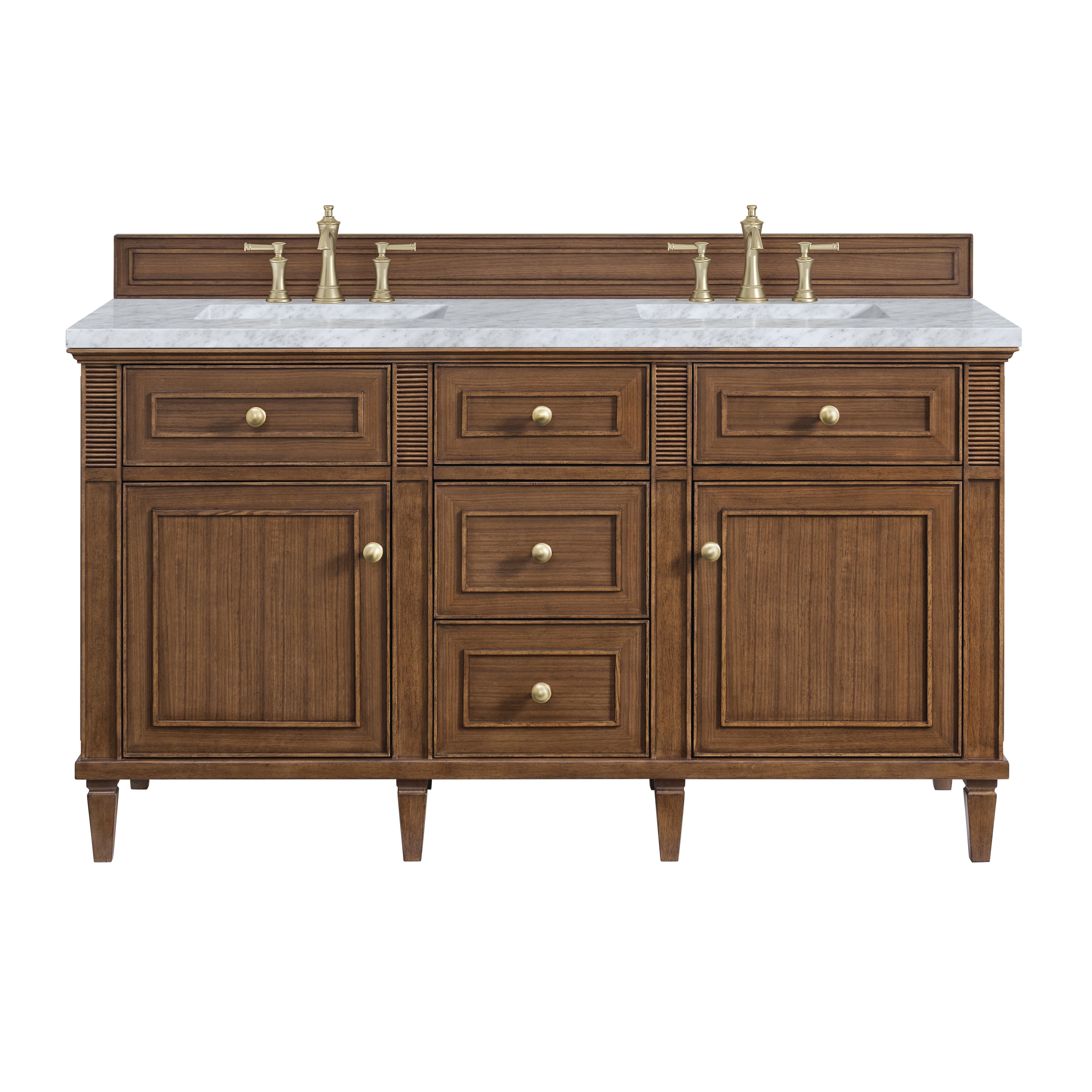 James Martin Lorelai 60" Double Vanity in Mid-Century Walnut with 3cm Countertop