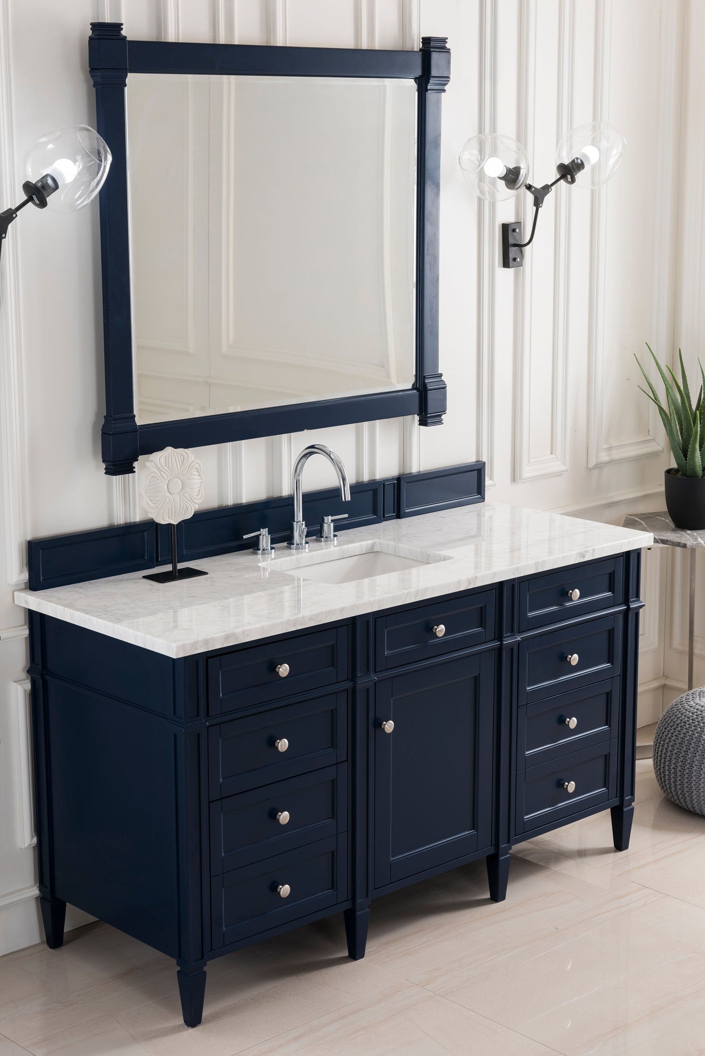 James Martin Brittany 60" Single Vanity in Victory Bleu with 3cm Countertop