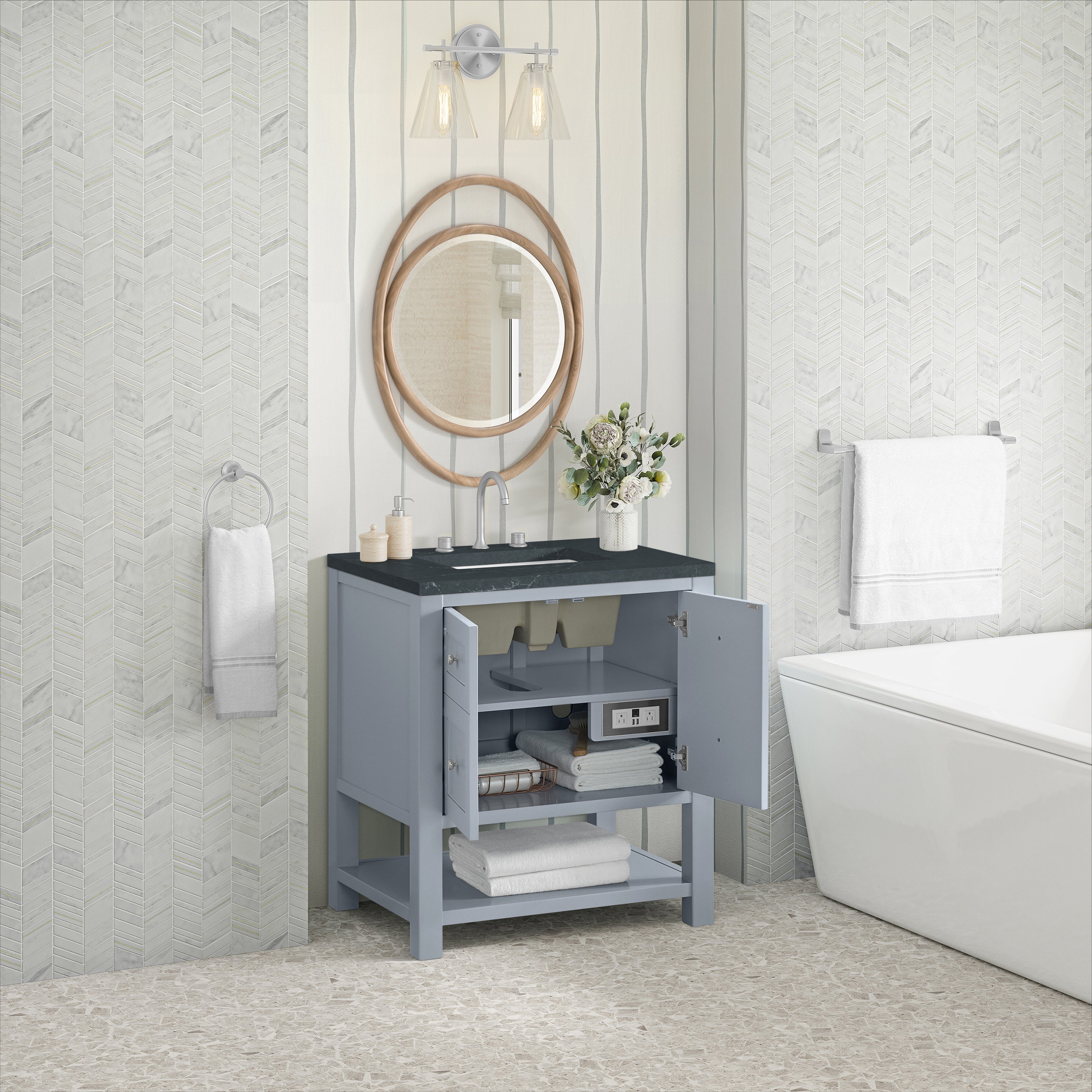 James Martin Breckenridge 30" Single in Serenity Blue with 3cm Countertop