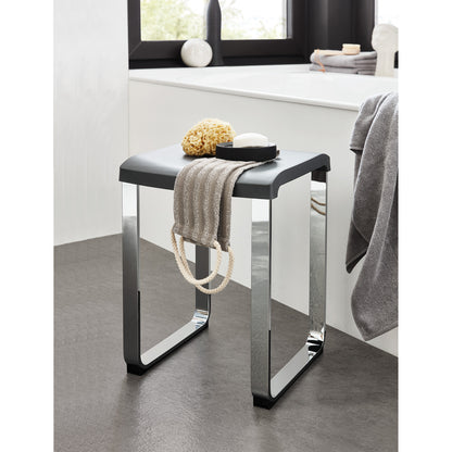 LIVING - Shower Chair, Chrome aluminium/Dark grey Seat