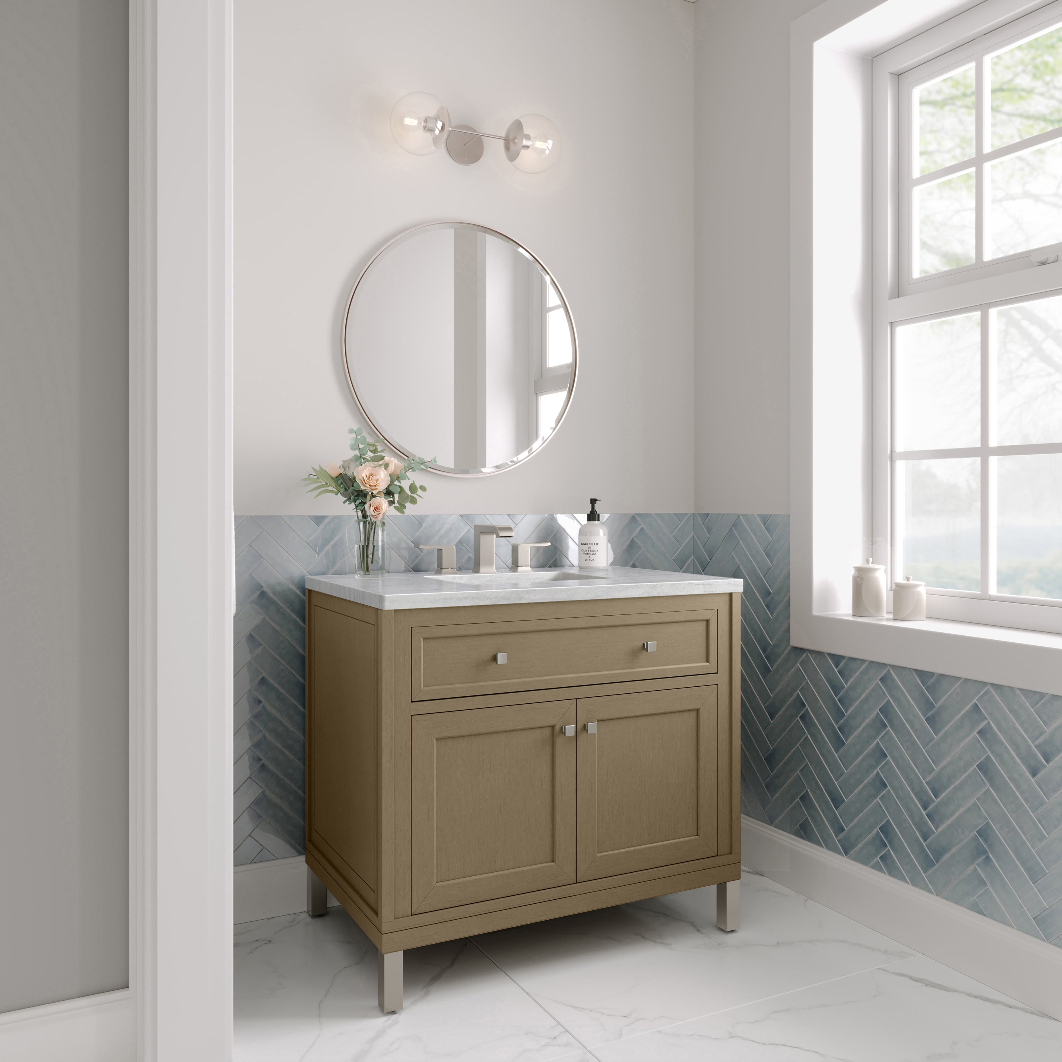 James Martin Chicago 36" Single Vanity in Walnut Whisper with 3cm Countertop