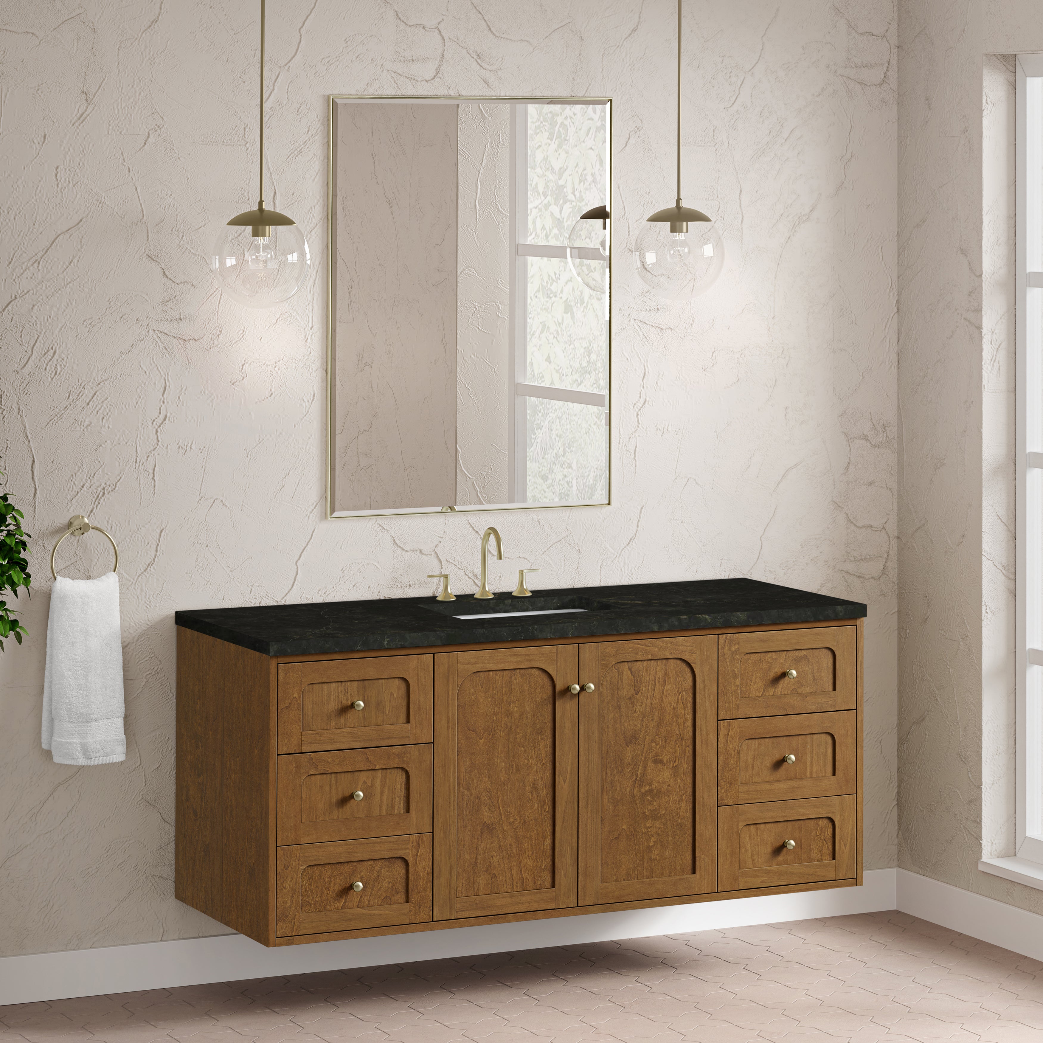 James Martin Laurent 60" Single Vanity in Honey Oak with 3cm Countertop