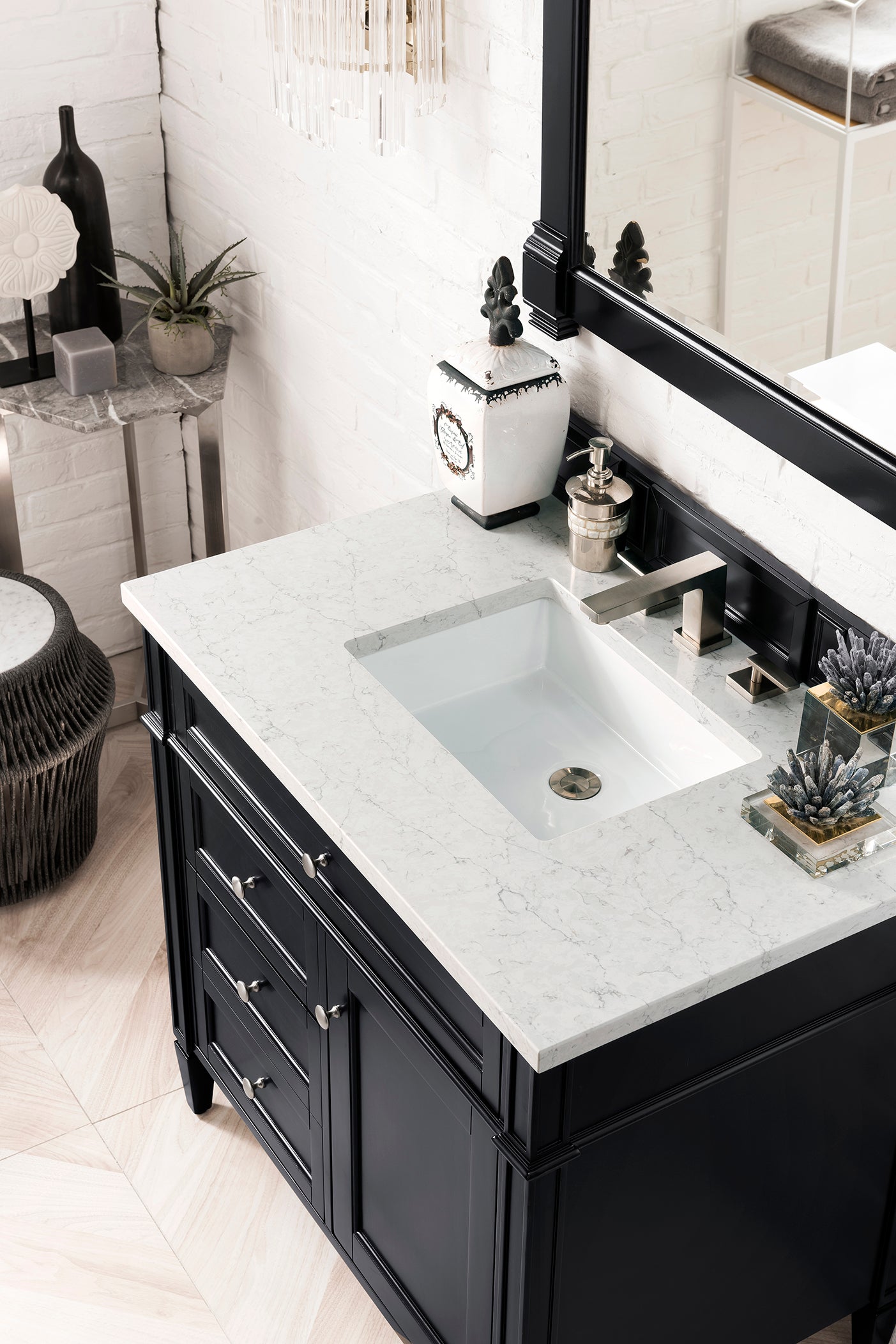 James Martin Brittany 36" Single Vanity in Black Onyx with 3cm Countertop