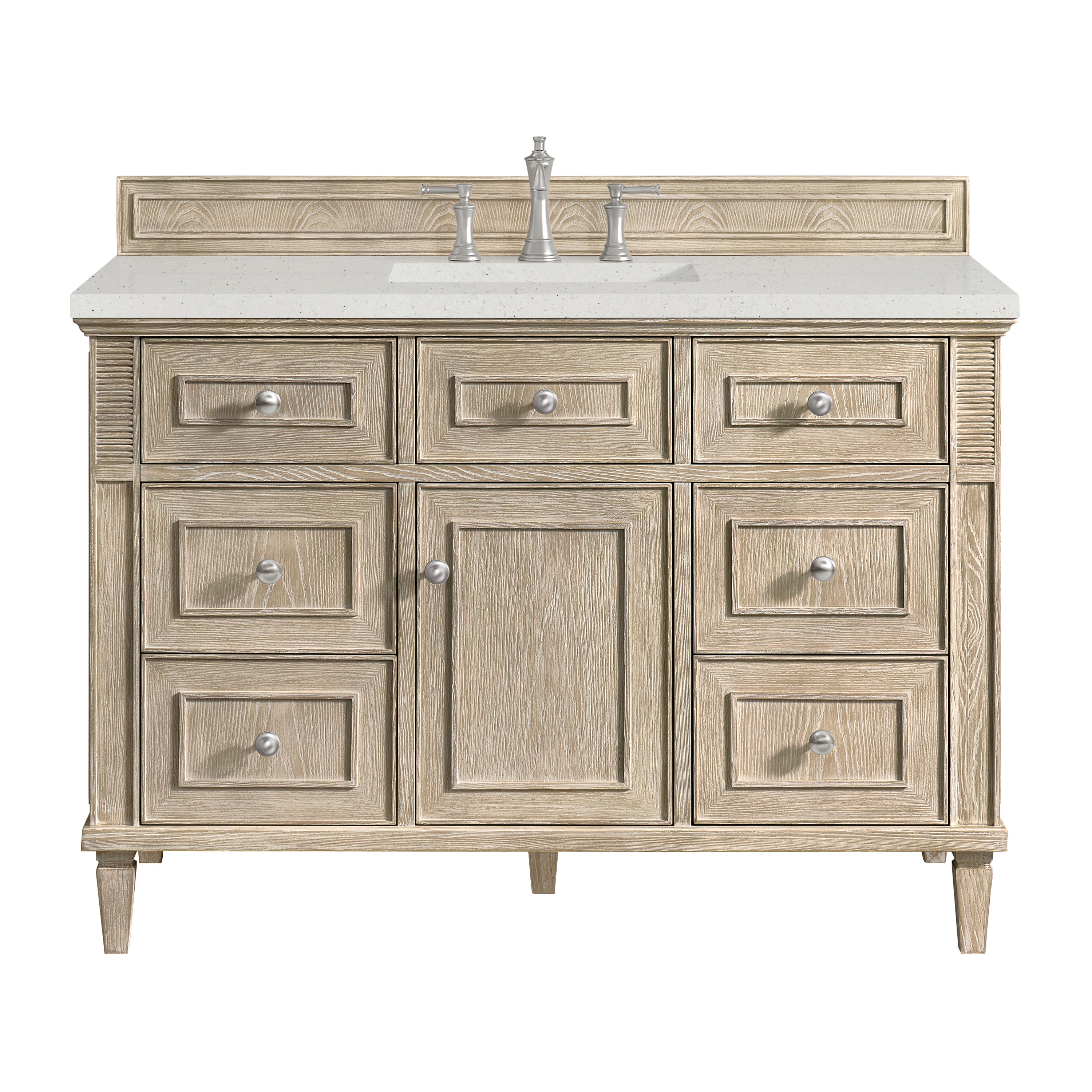 James Martin Lorelai 48" Single Vanity in Whitewashed Oak with 3cm Countertop