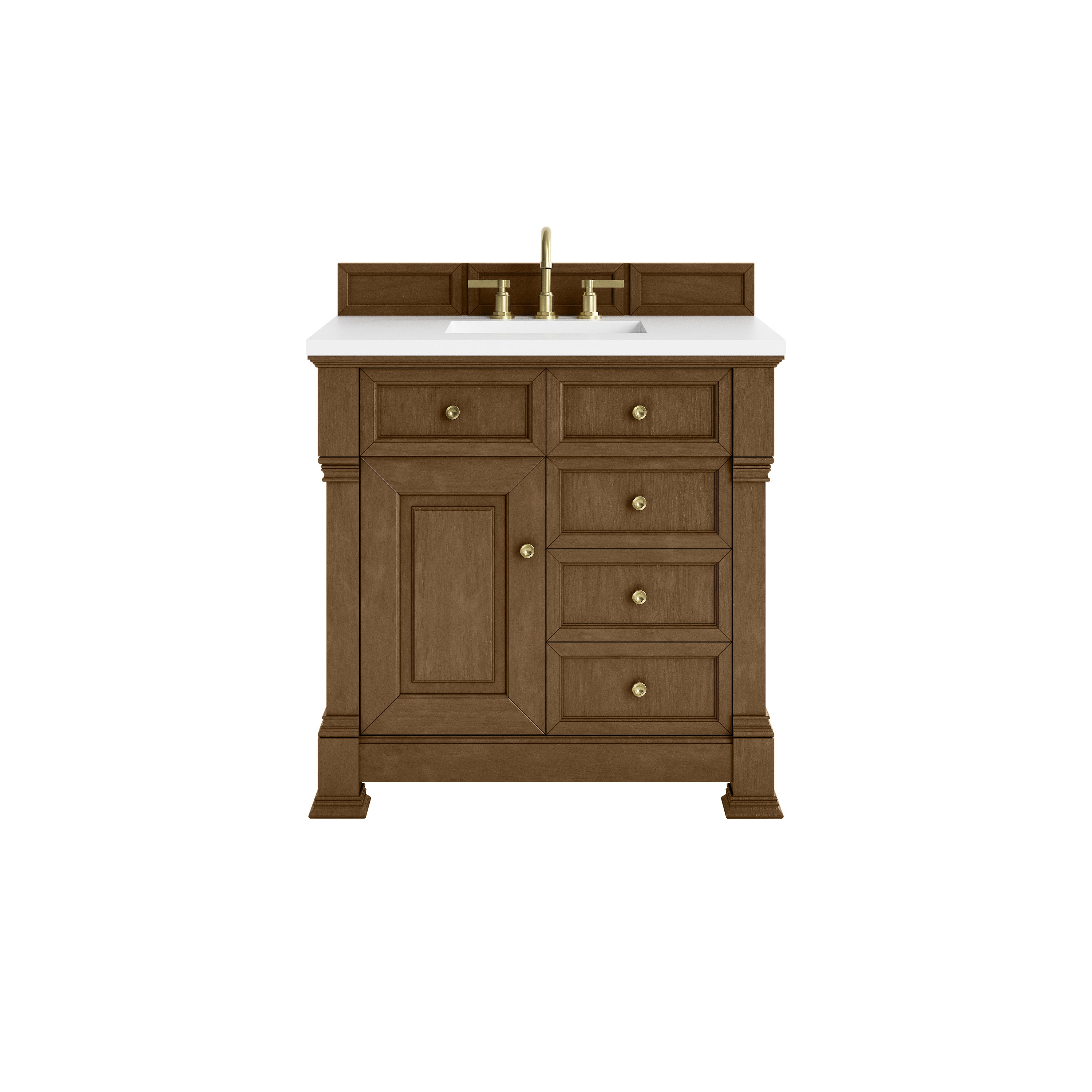 James Martin Brookfield 36" Single Vanity in Honey Oak with 3cm Countertop