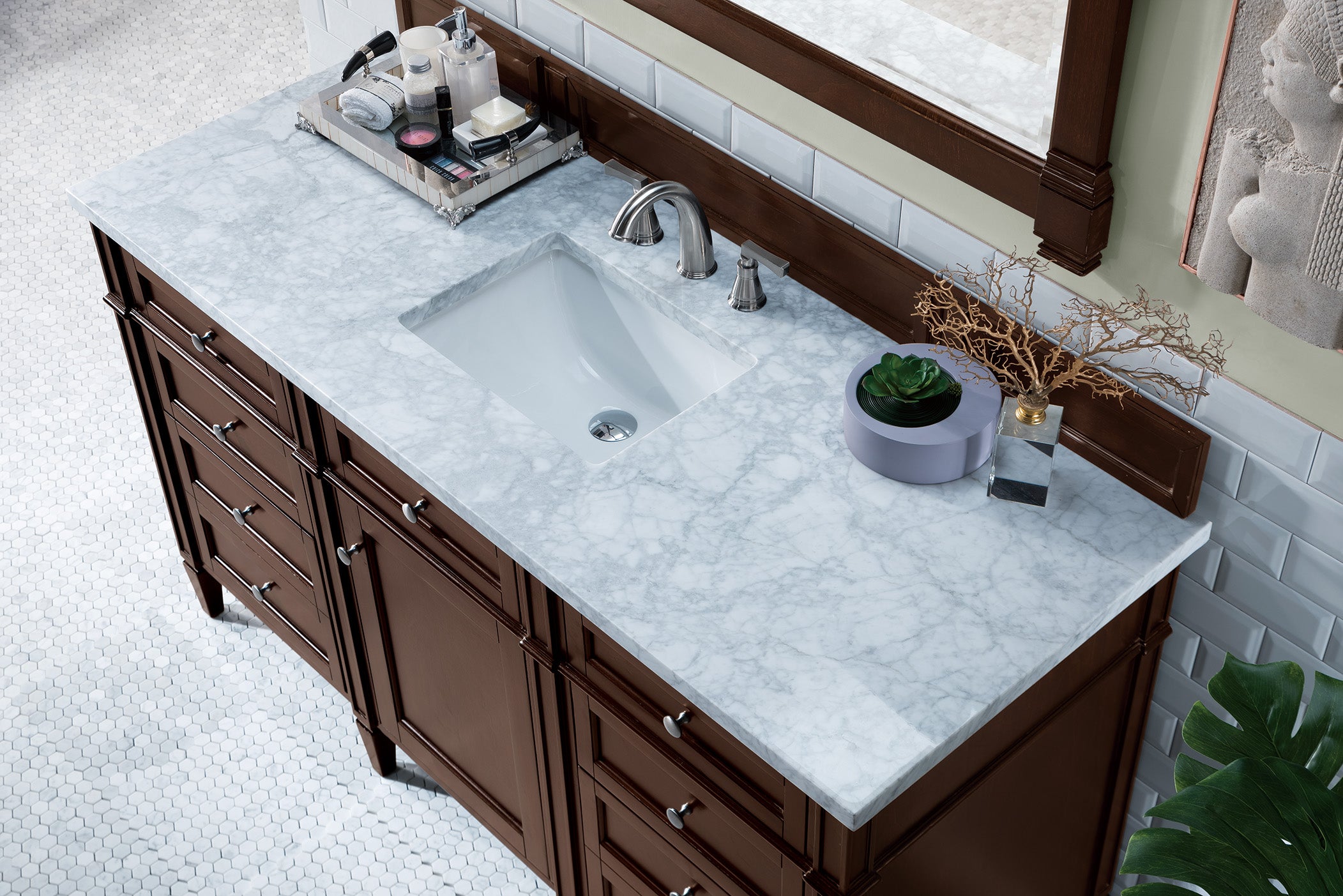 James Martin Brittany 60" Single Vanity in Burnished Mahogany with 3cm Countertop