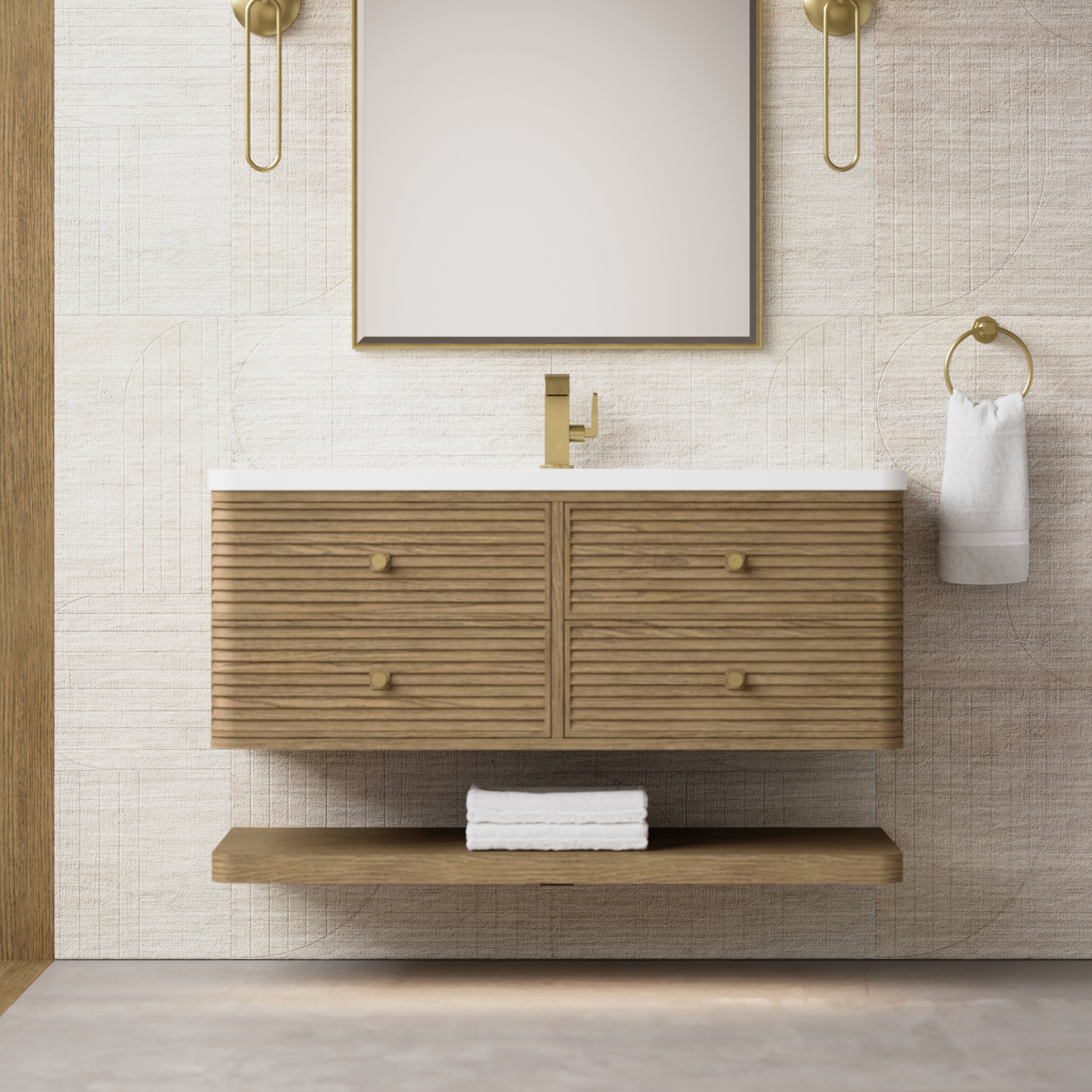 James Martin Allamari 48" Single Vanity in Dune Mist with 3cm Countertop