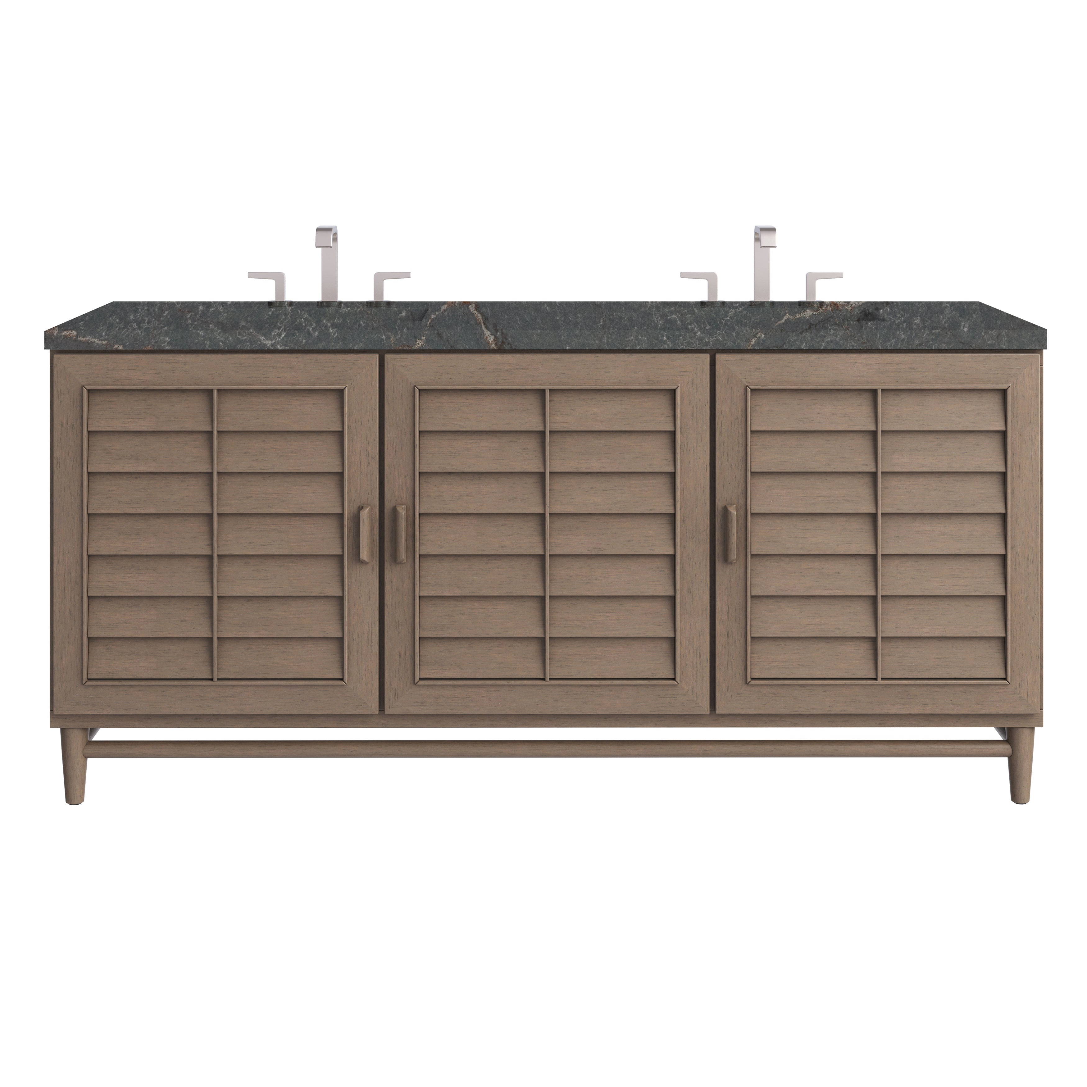 James Martin Portland 72" Double Vanity in Whitewashed Walnut with 3cm Countertop