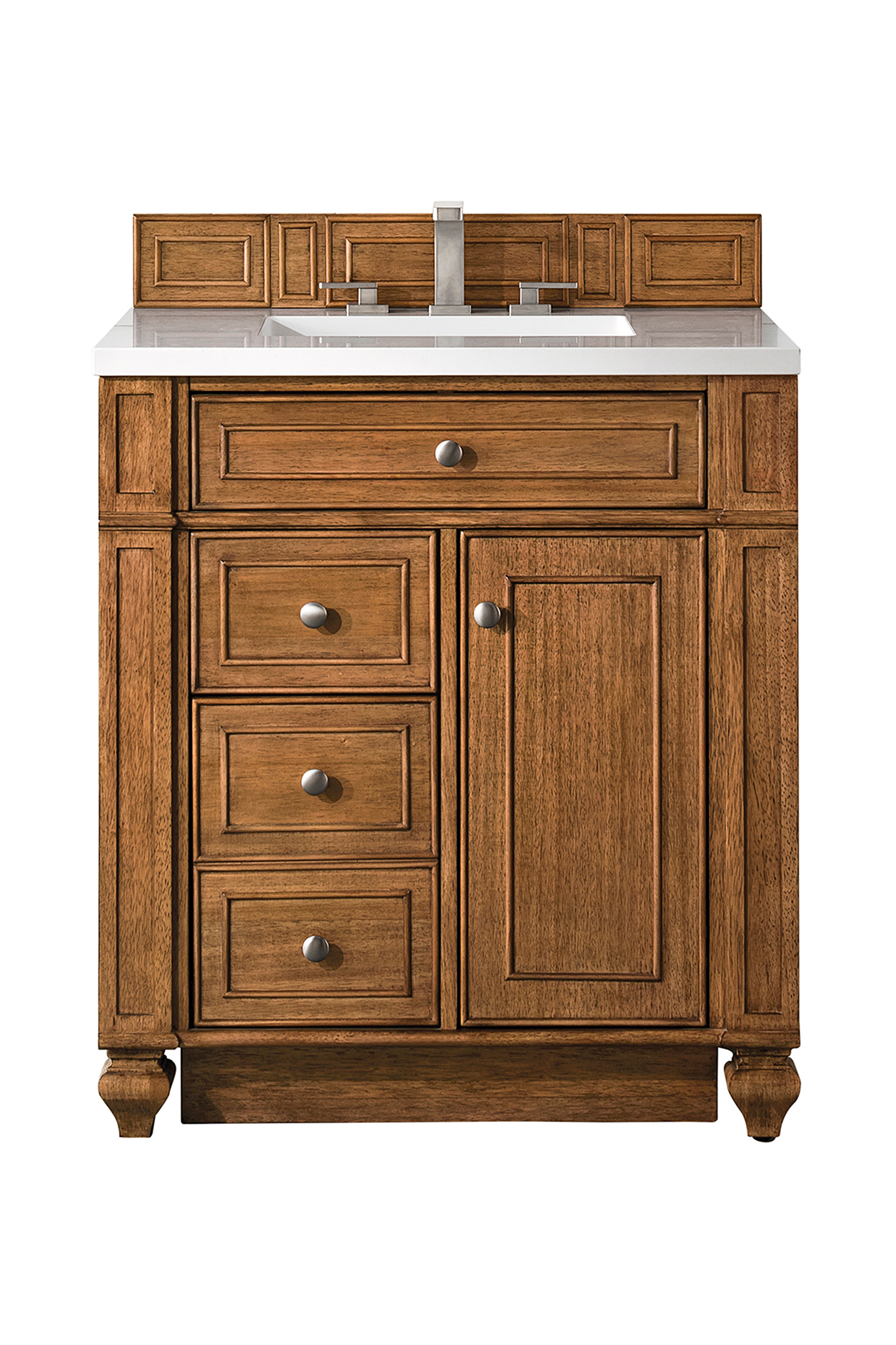 James Martin Bristol 30" Single Vanity in Saddle Brown with 3cm Countertop