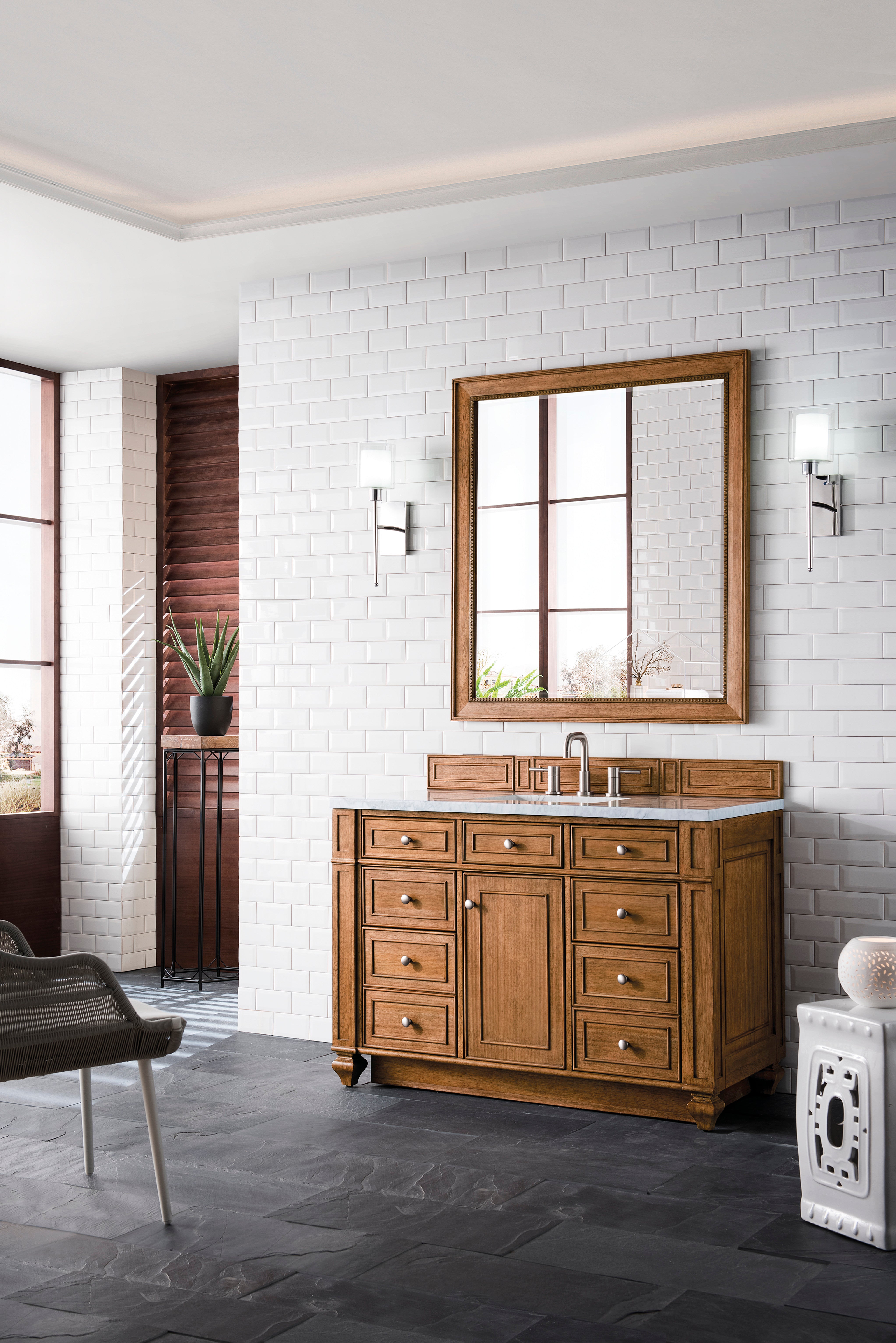 James Martin Bristol 48" Single Vanity in Saddle Brown with 3cm Countertop