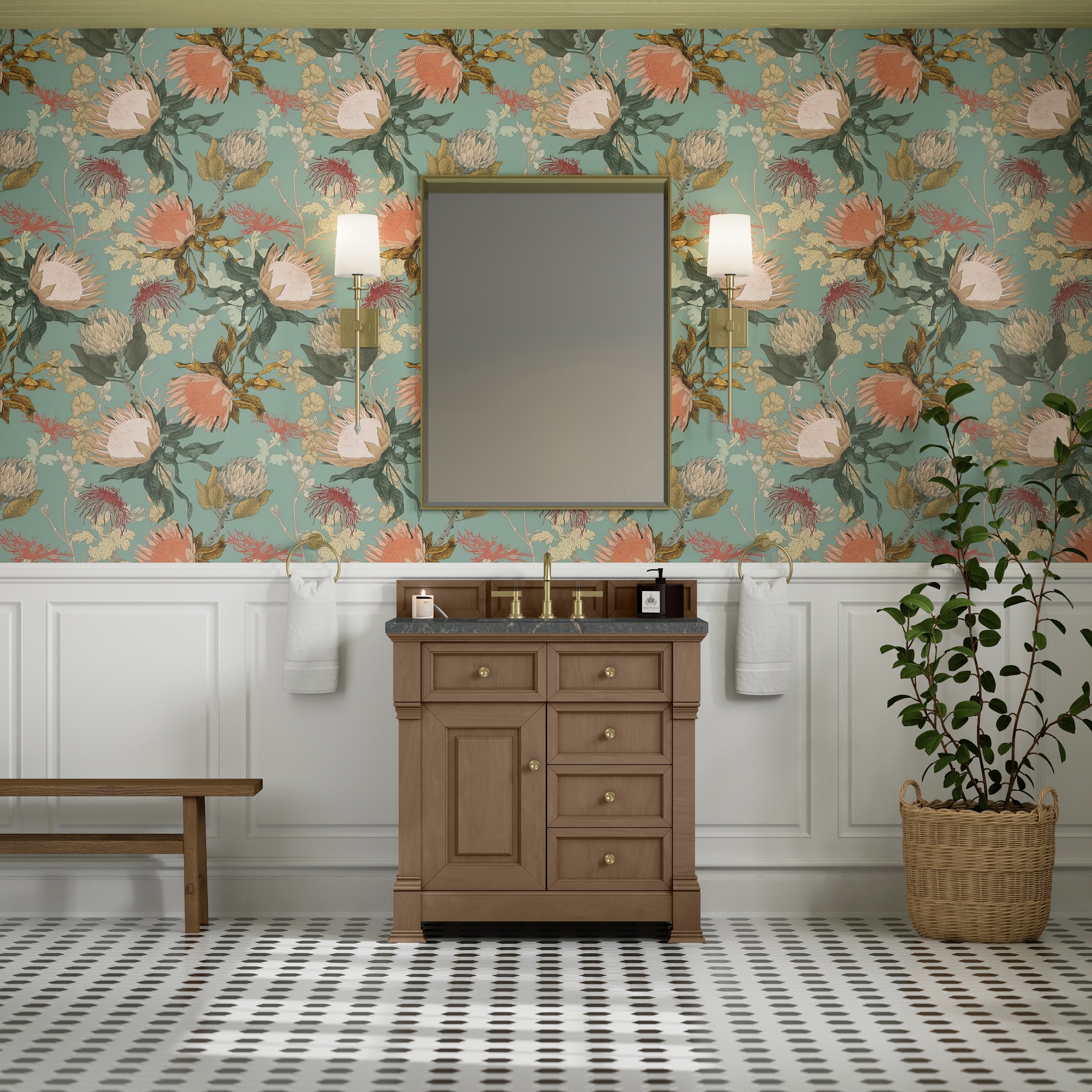 James Martin Brookfield 36" Single Vanity in Pecan with 3cm Countertop