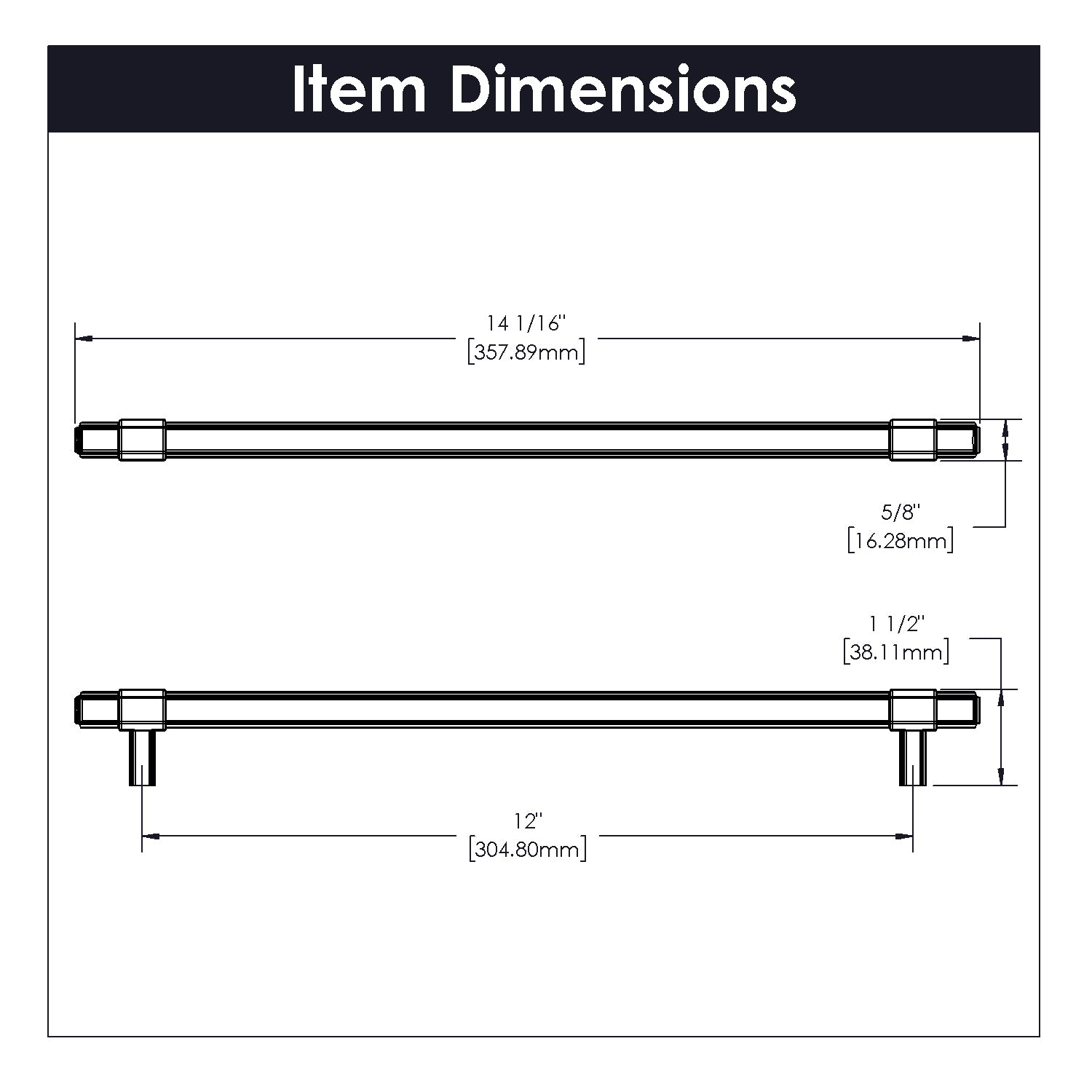 Belwith 12 Inch Center to Center Monroe Pull (B076902)