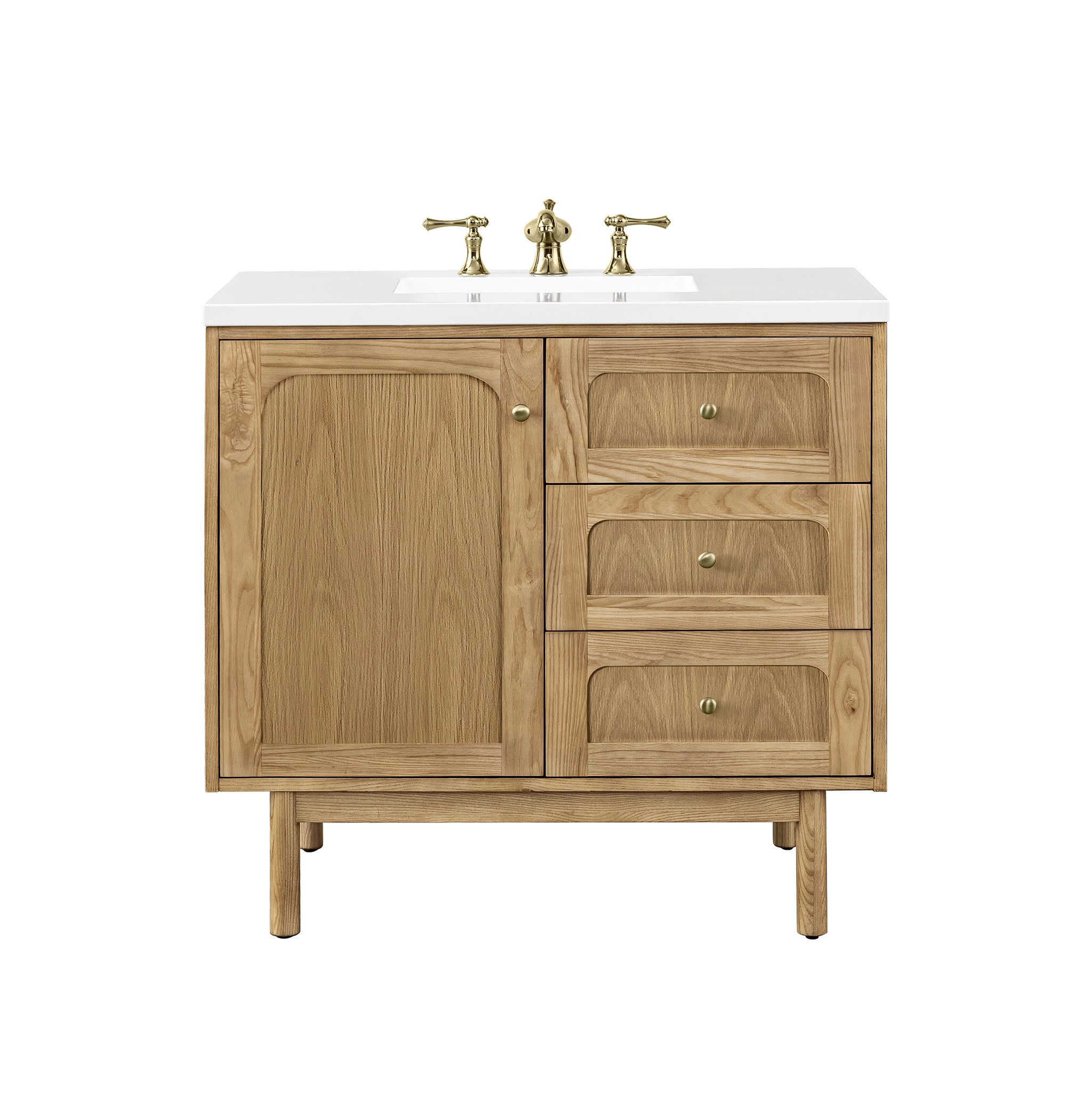 James Martin Laurent 36" Single Vanity in Light Natural Oak with 3cm Countertop