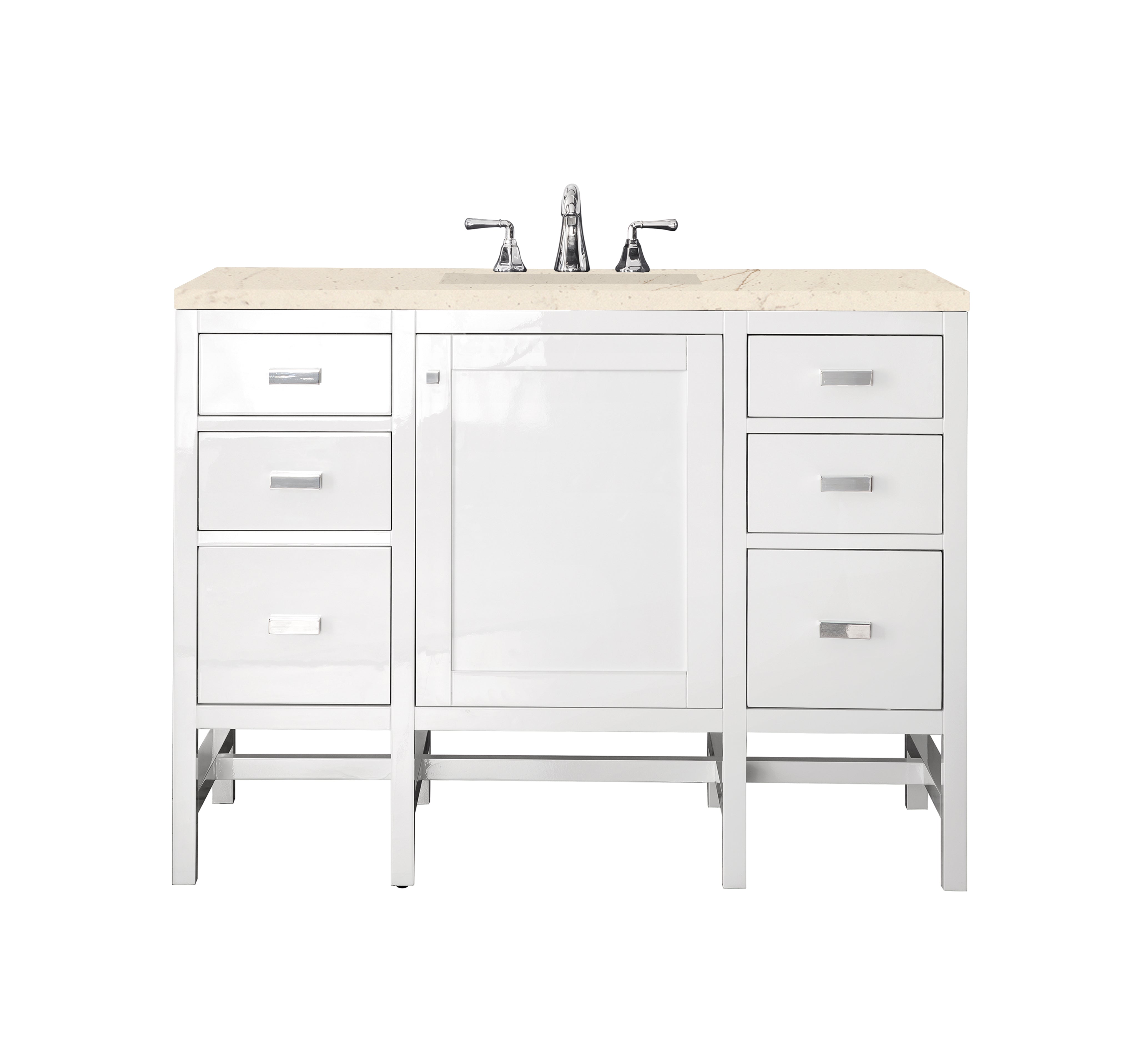 James Martin Addison 48" Single Vanity in Glossy White with 3cm Countertop