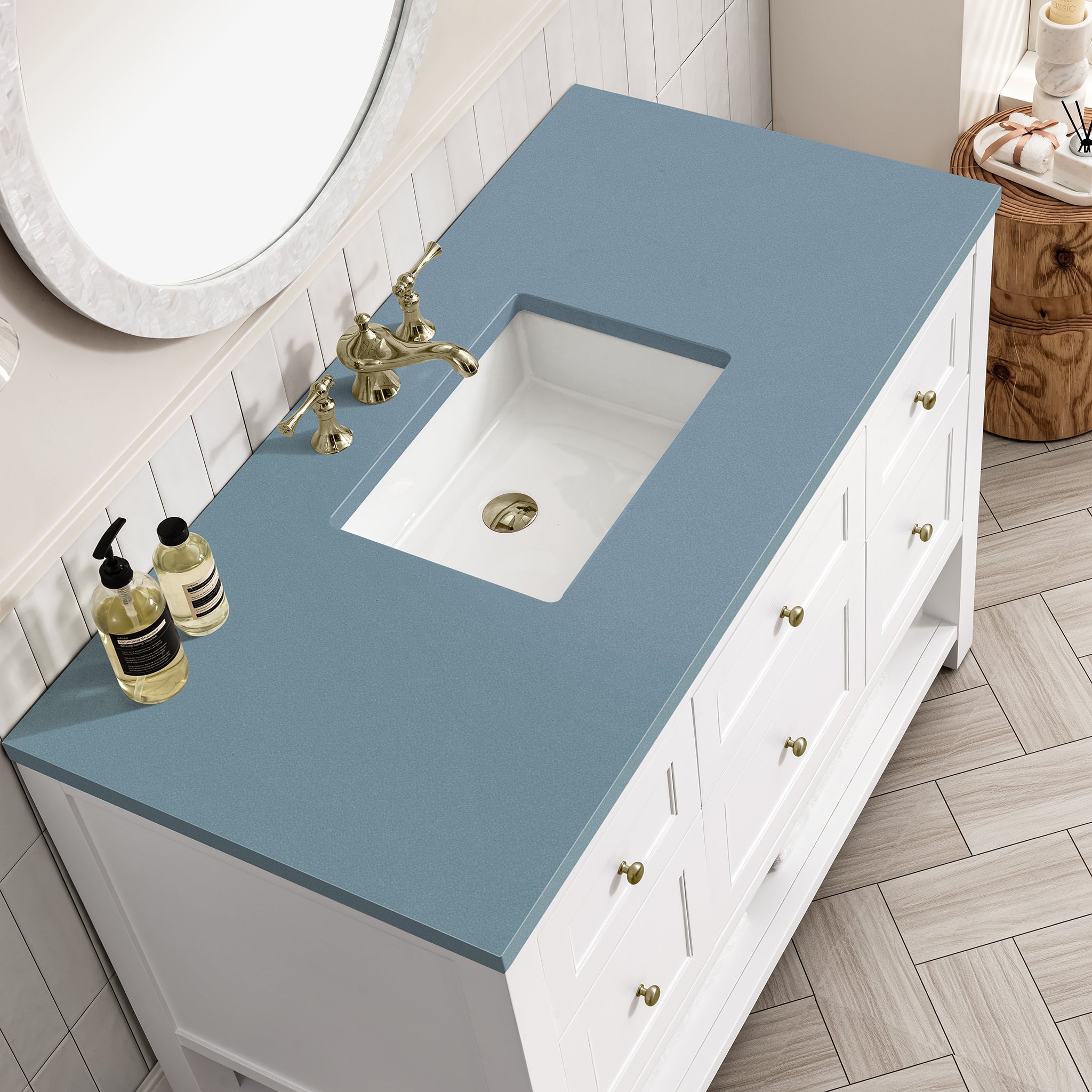 James Martin Breckenridge 48" Single Vanity in Bright White with 3cm Countertop