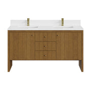 James Martin Hudson 60" Double Vanity in Honey Oak with 3cm Countertop