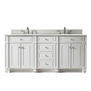 James Martin Bristol 72" Double Vanity in Bright White with 3cm Countertop and FreePower Wireless Charger