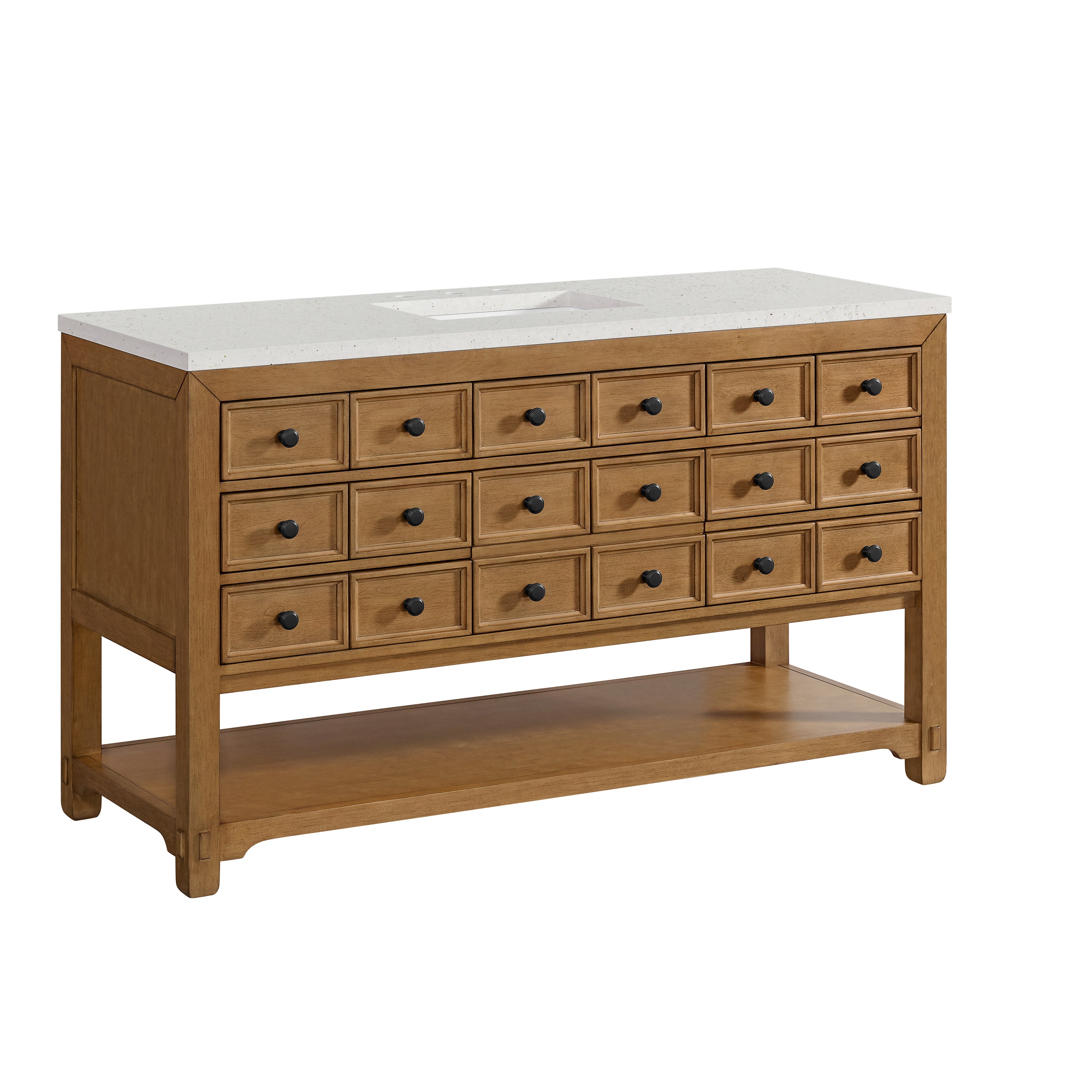 James Martin Malibu 60" Single Vanity in Amber Birch with 3cm Countertop