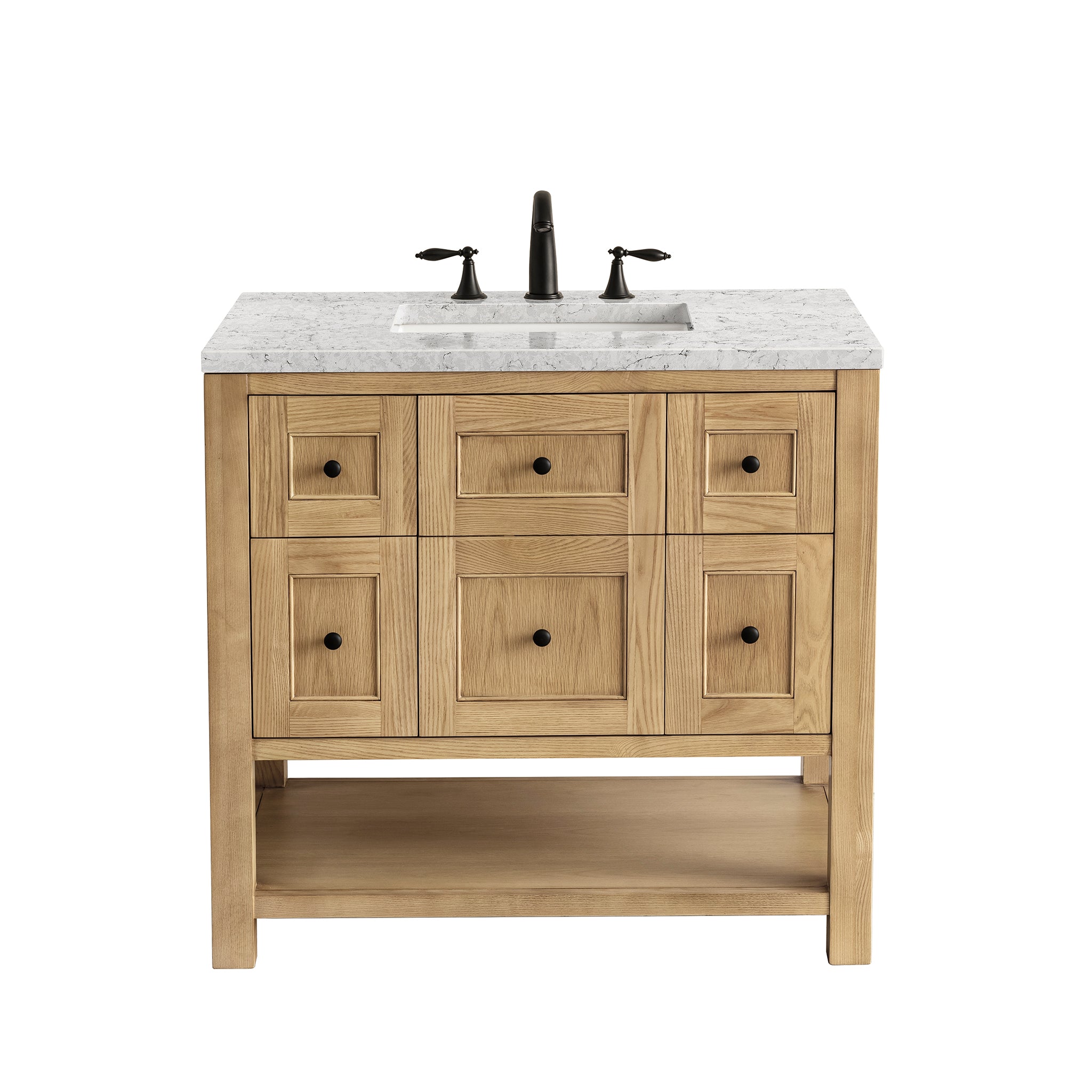James Martin Breckenridge 36" Single Vanity in Light Natural Oak with 3cm Countertop