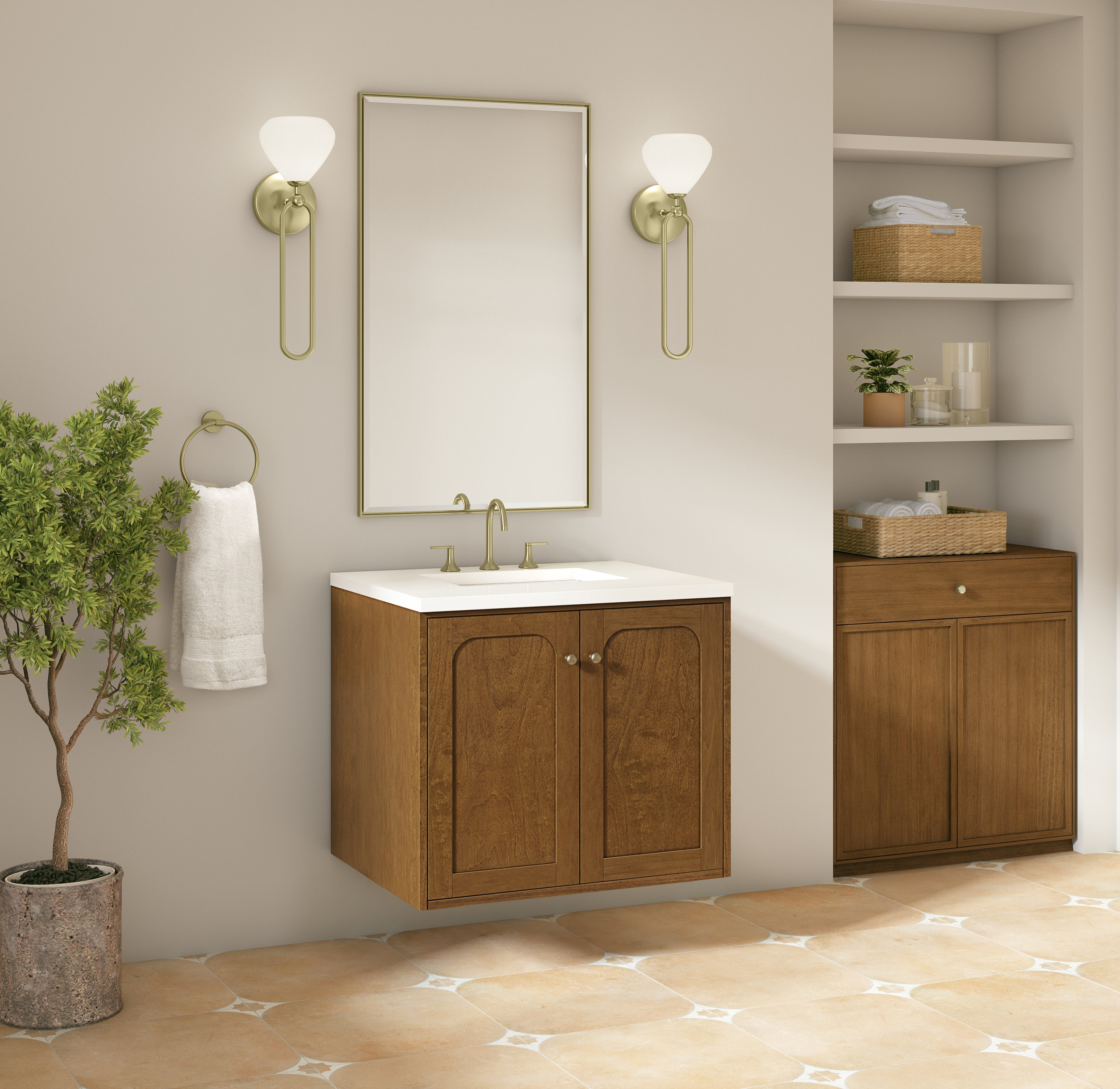James Martin Laurent 30" Single Vanity in Honey Oak with 3cm Countertop