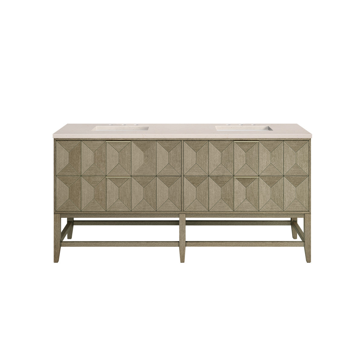 Emmeline 72" Double Vanity Cabinet, Pebble Oak