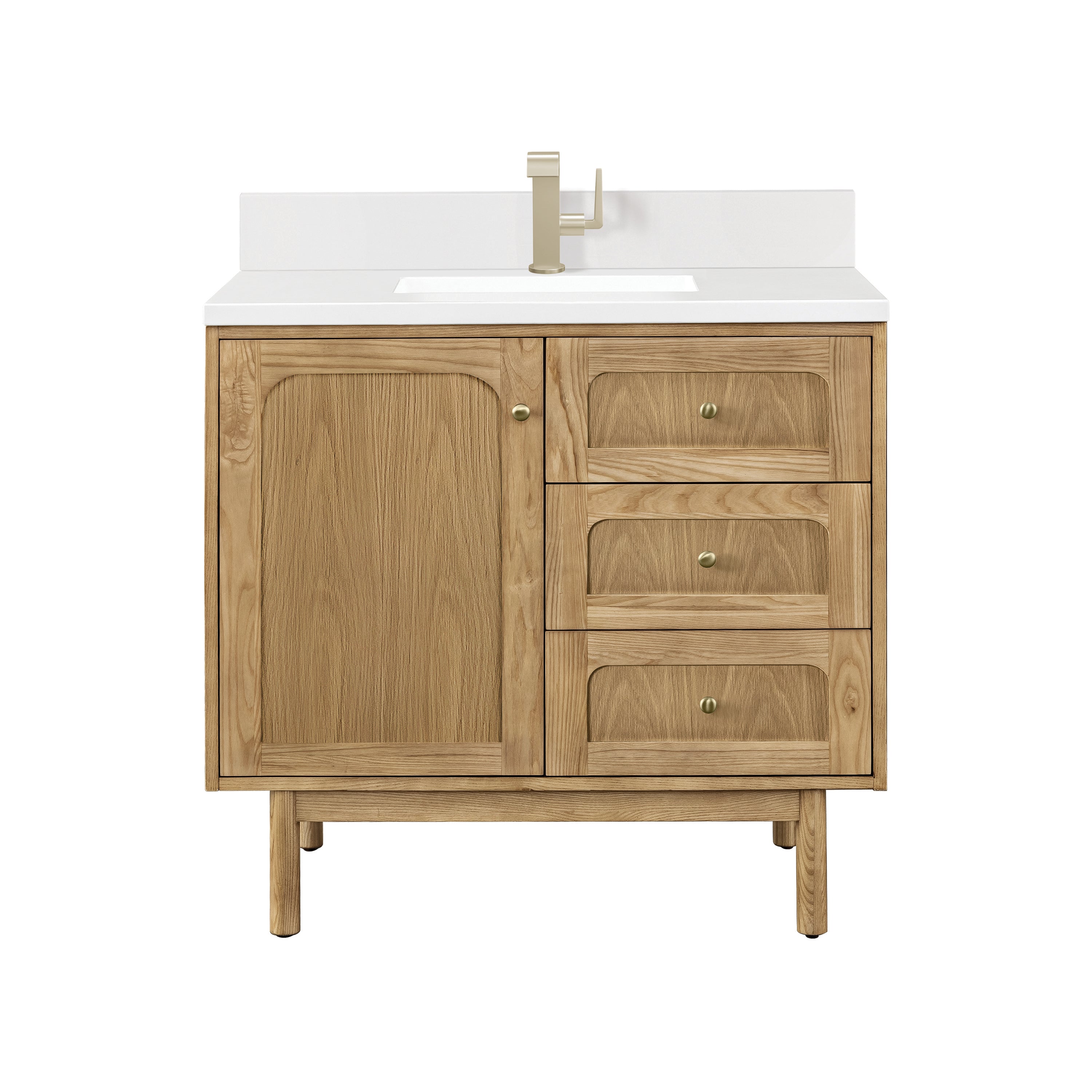 James Martin Laurent 36" Single Vanity in Light Natural Oak with 3cm Countertop