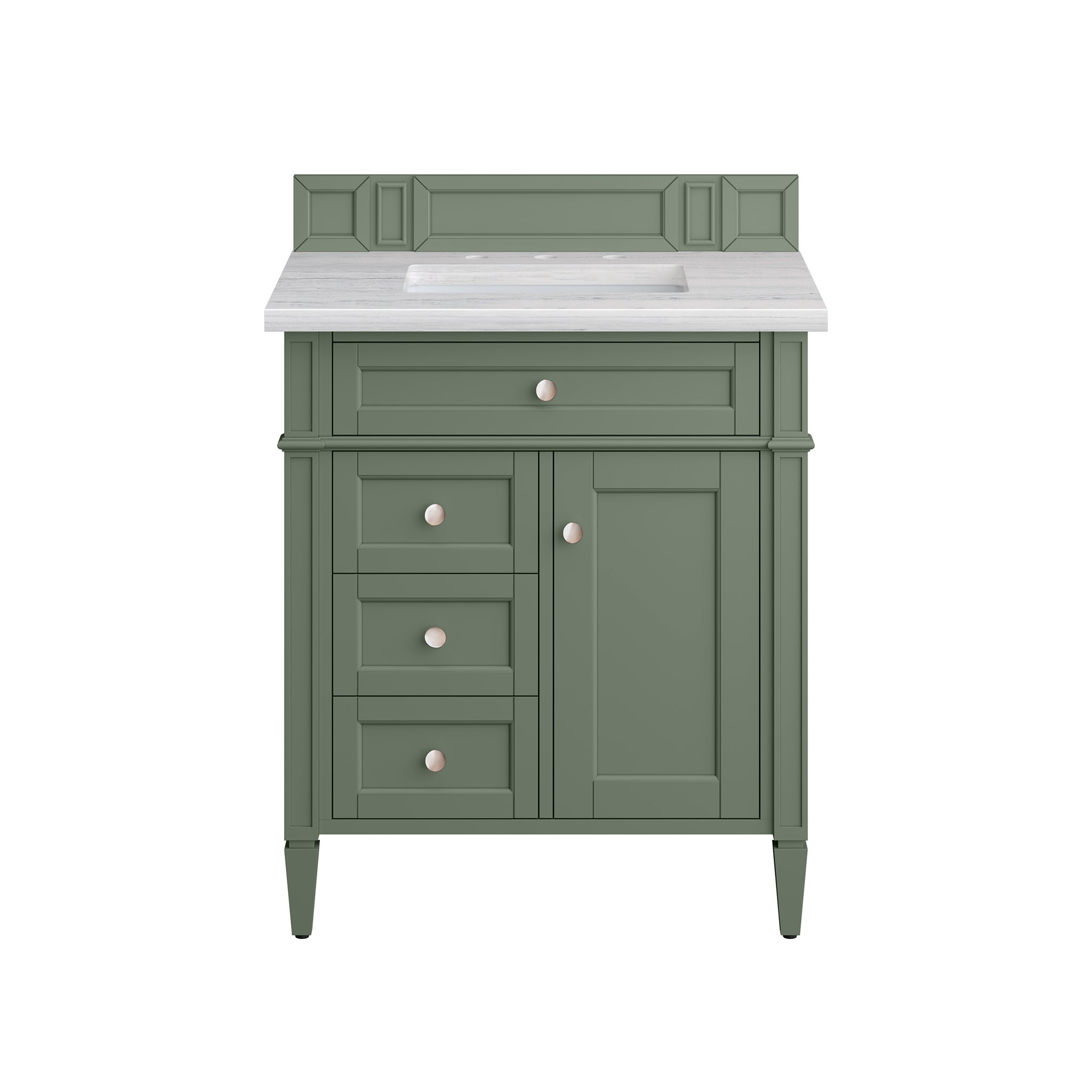 James Martin Brittany 30" Single Vanity in Smokey Celadon with 3cm Countertop