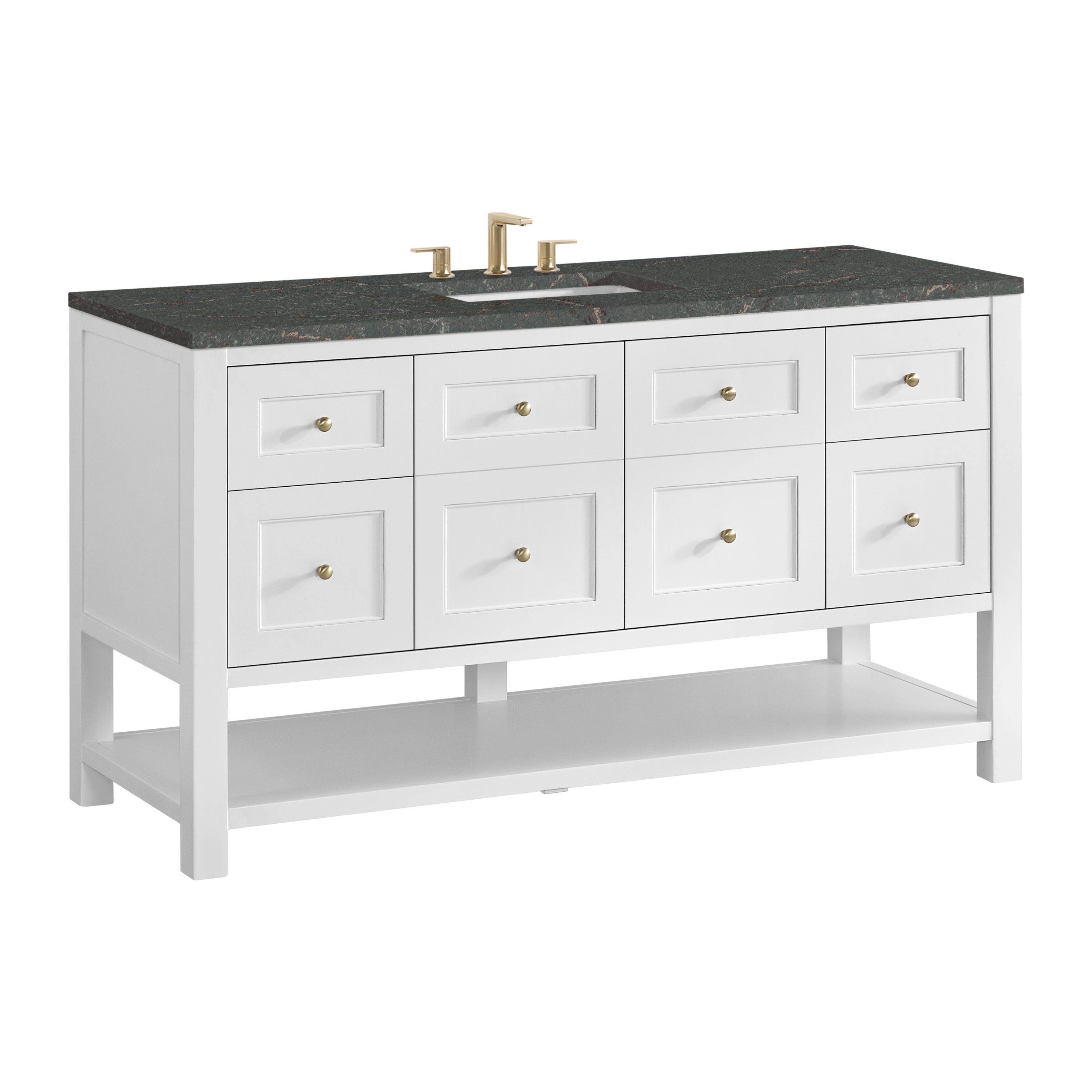James Martin Breckenridge 60" Single Vanity in Bright White with 3cm Countertop